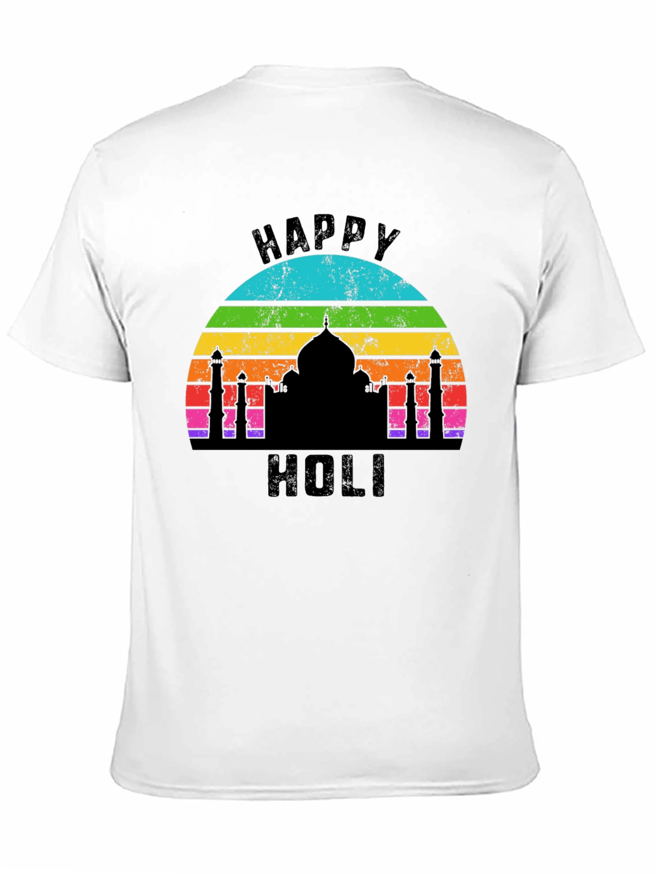 Happy Holi Taj Mahal Rainbow T-Shirt