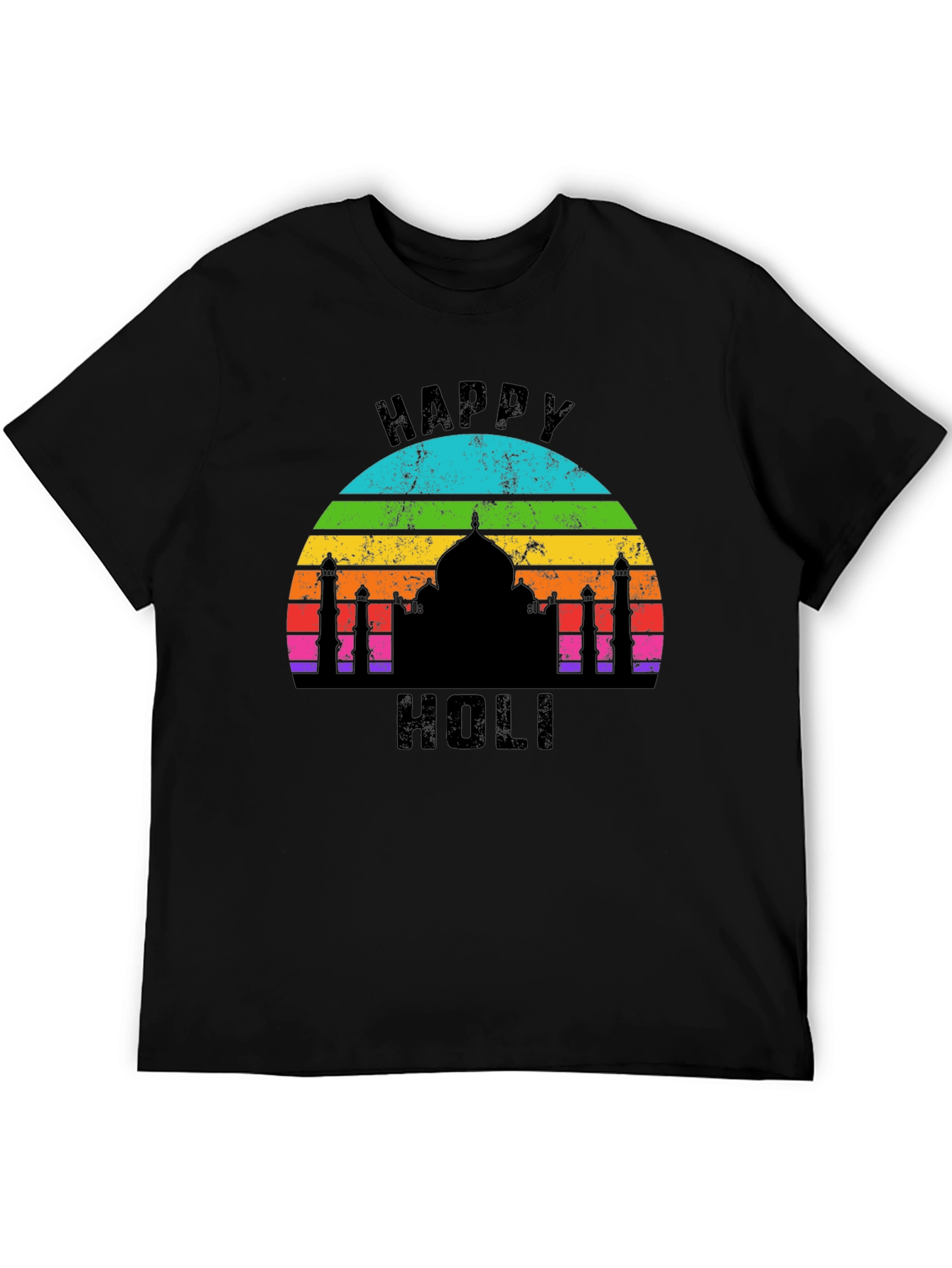 Happy Holi Taj Mahal Rainbow T-Shirt