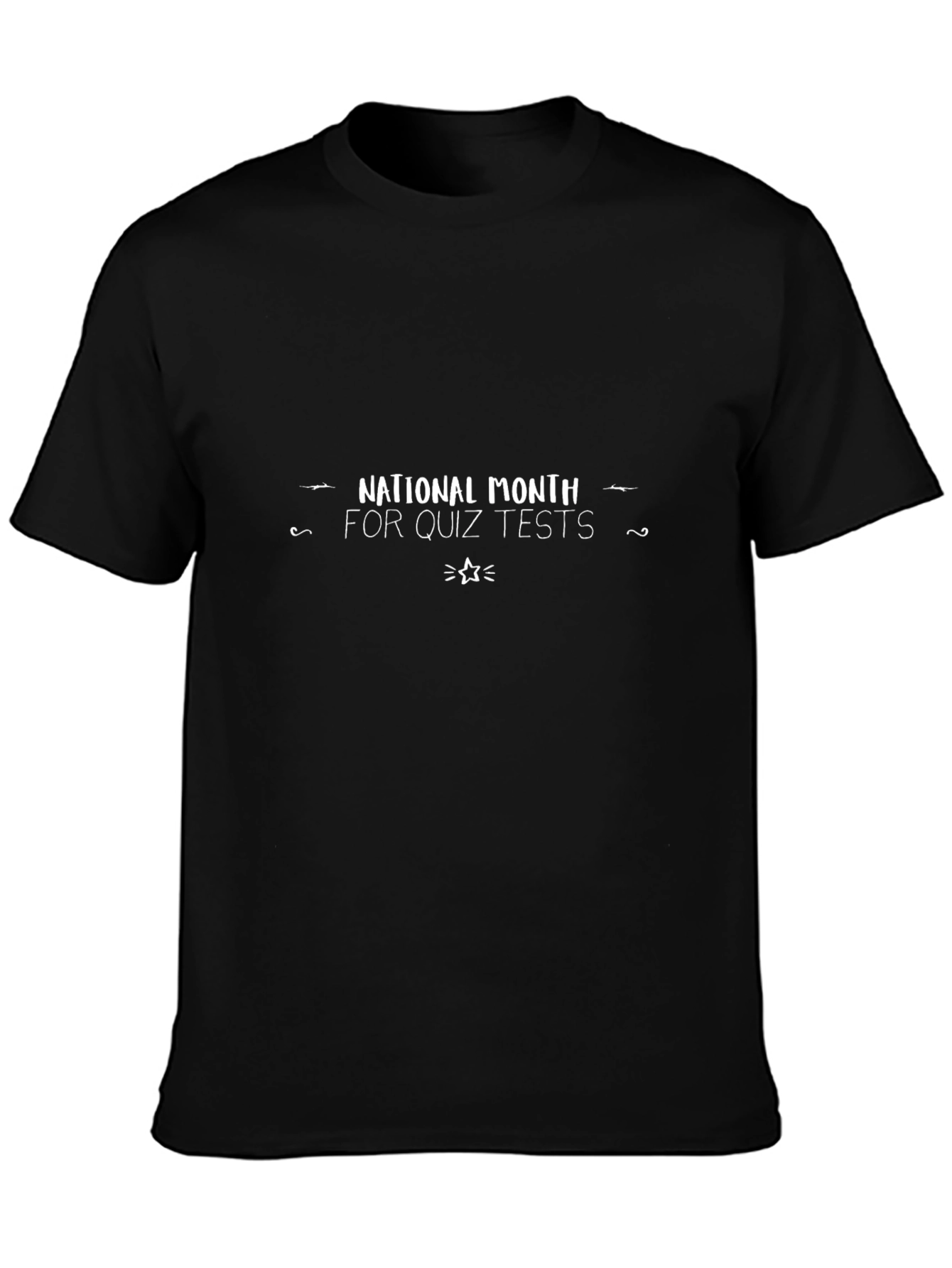 National Quiz Tests Month Black Graphic T-Shirt