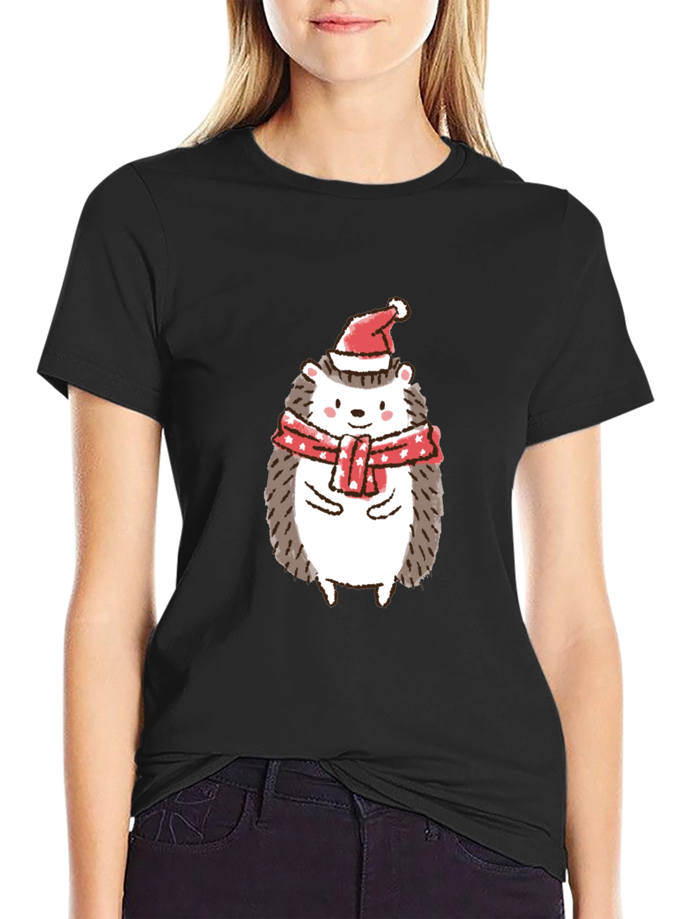Holiday Hedgehog Tee - Festive Christmas Shirt