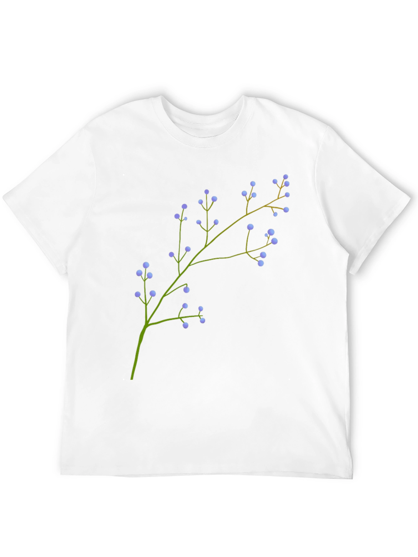 Mens Black Tee with Floral Branch Print