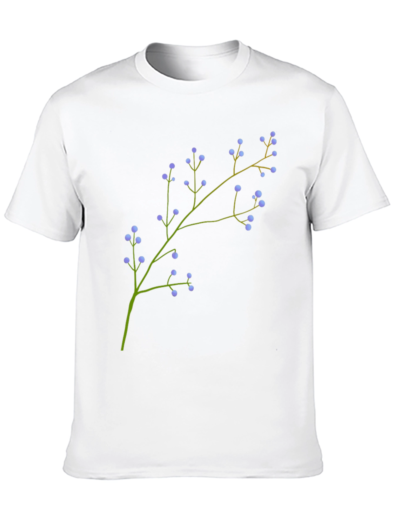 Mens Black Tee with Floral Branch Print