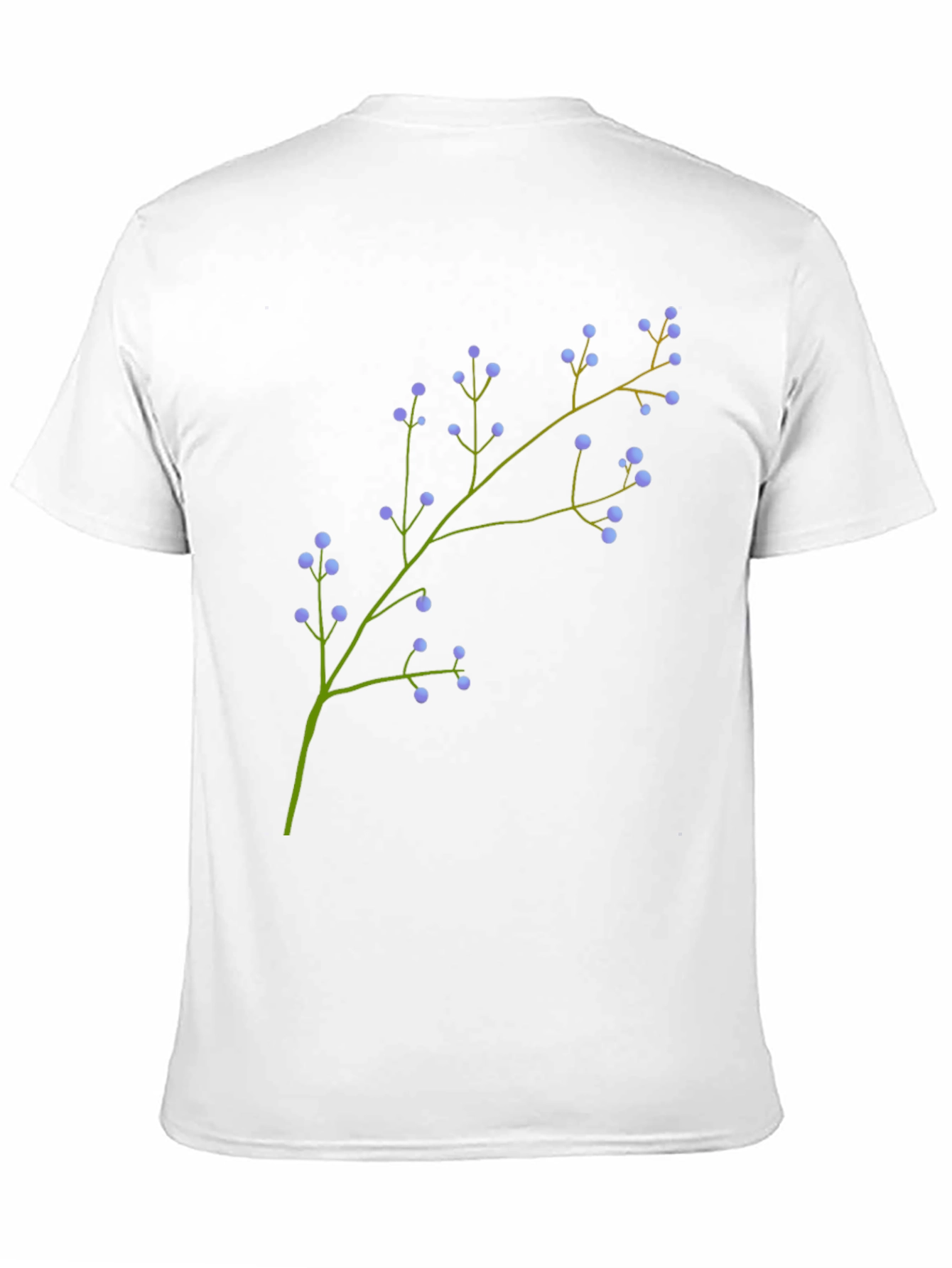 Mens Black Tee with Floral Branch Print