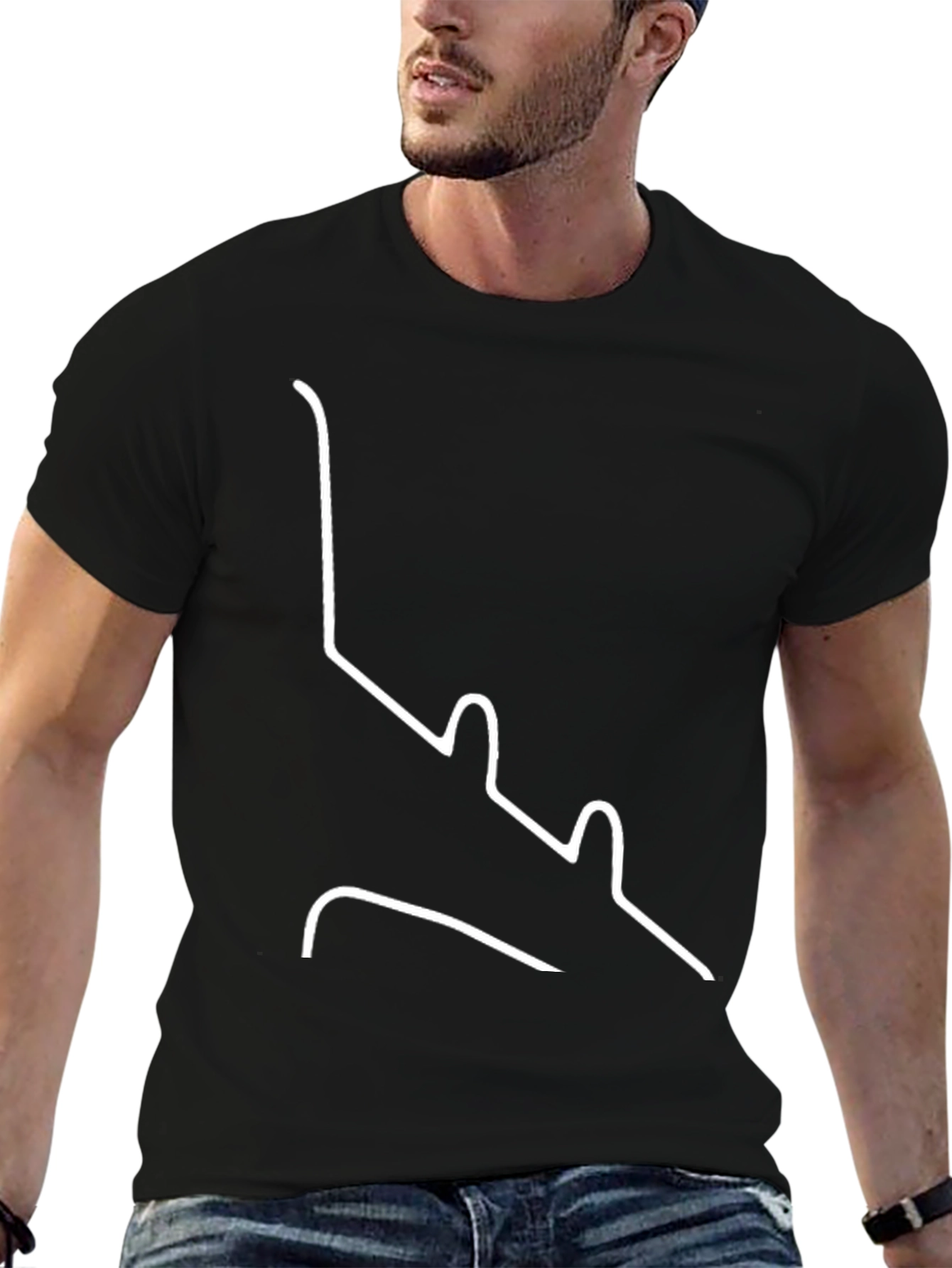Abstract Line Art Graphic T-Shirt