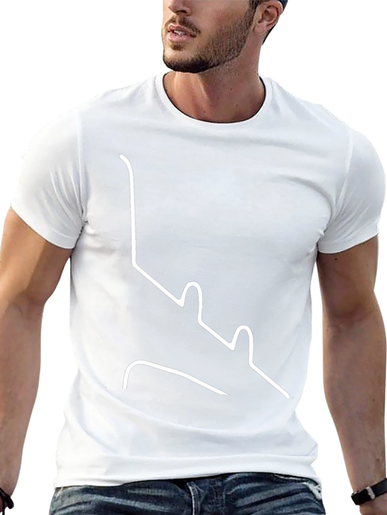 Abstract Line Art Graphic T-Shirt