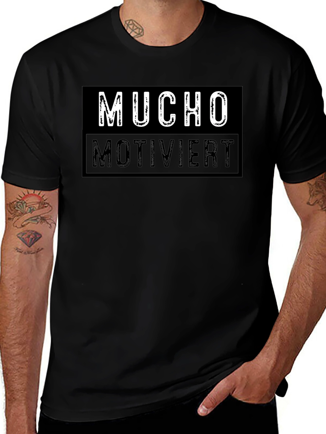 Mucho Motiviert Graphic Tee - Mens Black T-Shirt