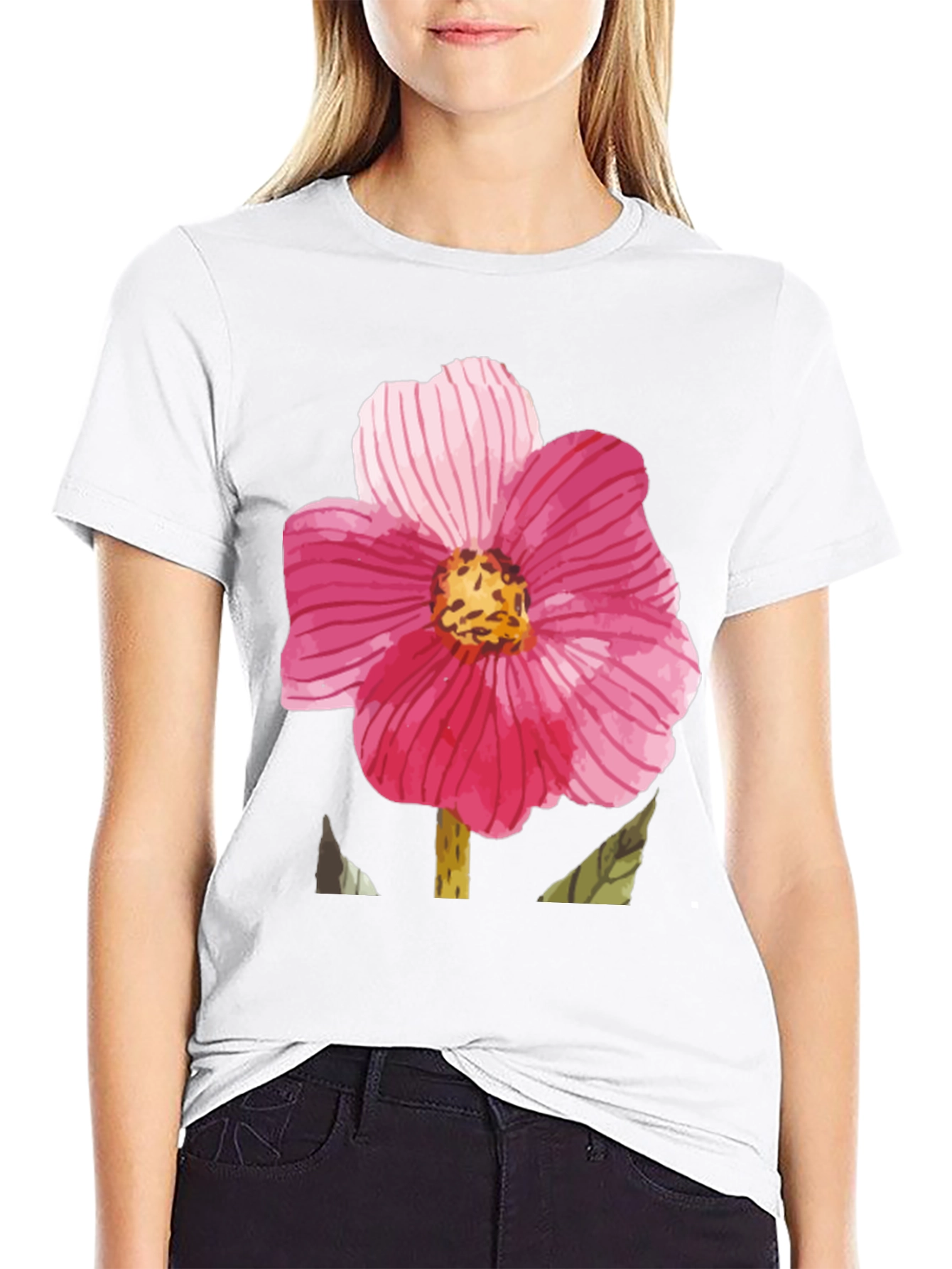 Floral Print Black T-Shirt