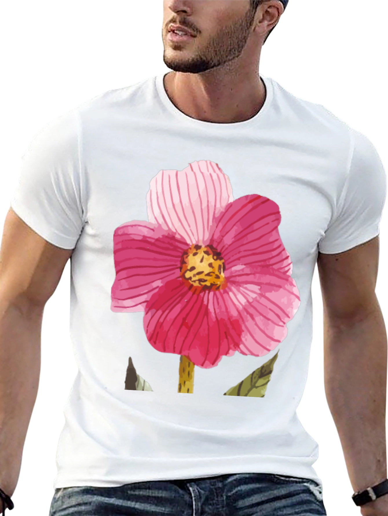 Floral Print Black T-Shirt