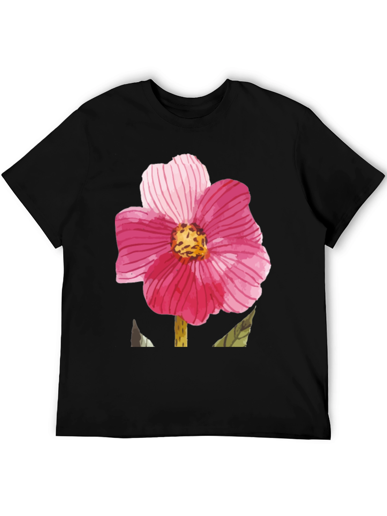 Floral Print Black T-Shirt