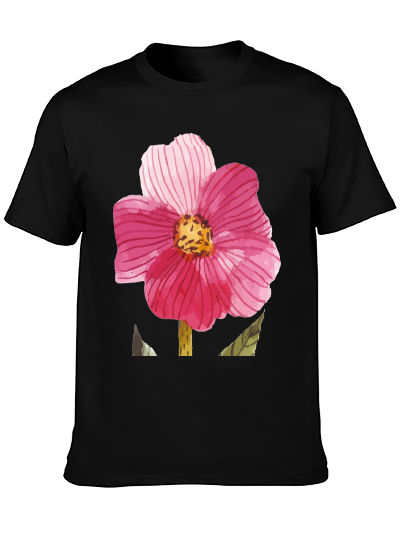Floral Print Black T-Shirt