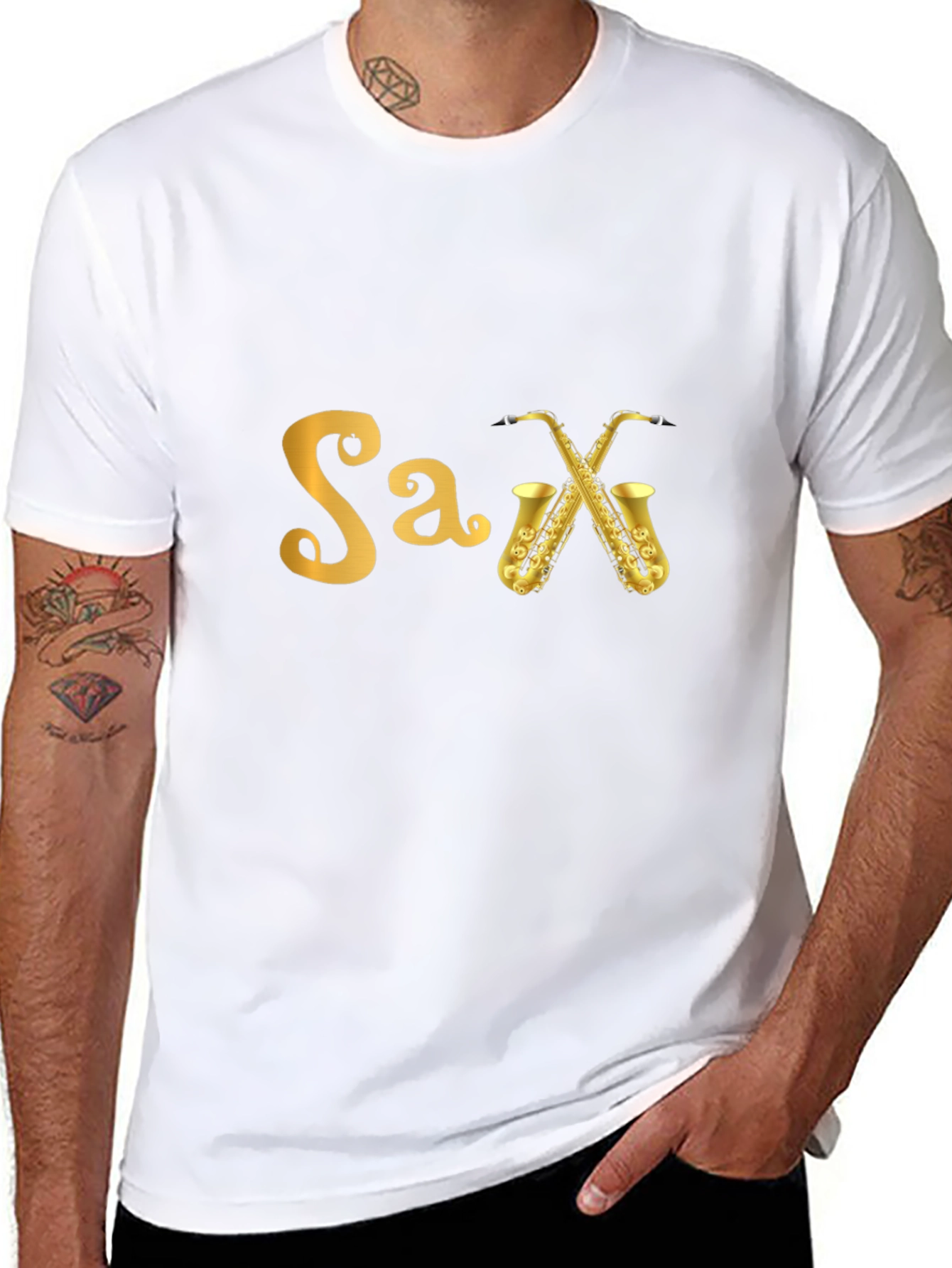 Saxophone Graphic Tee - Musical Instrument T-Shirt