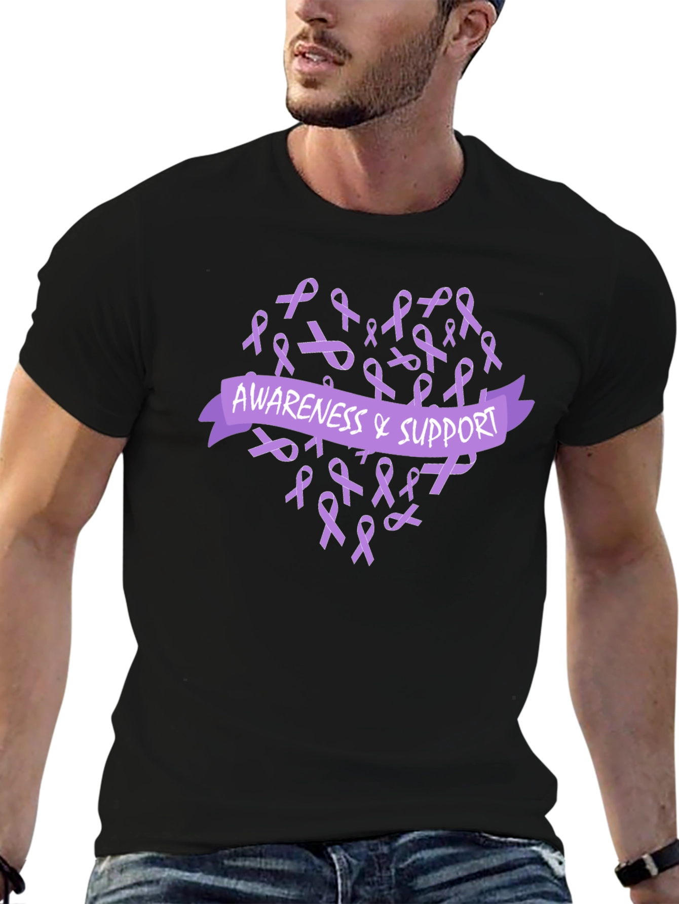 Awareness & Support Ribbon Heart T-Shirt