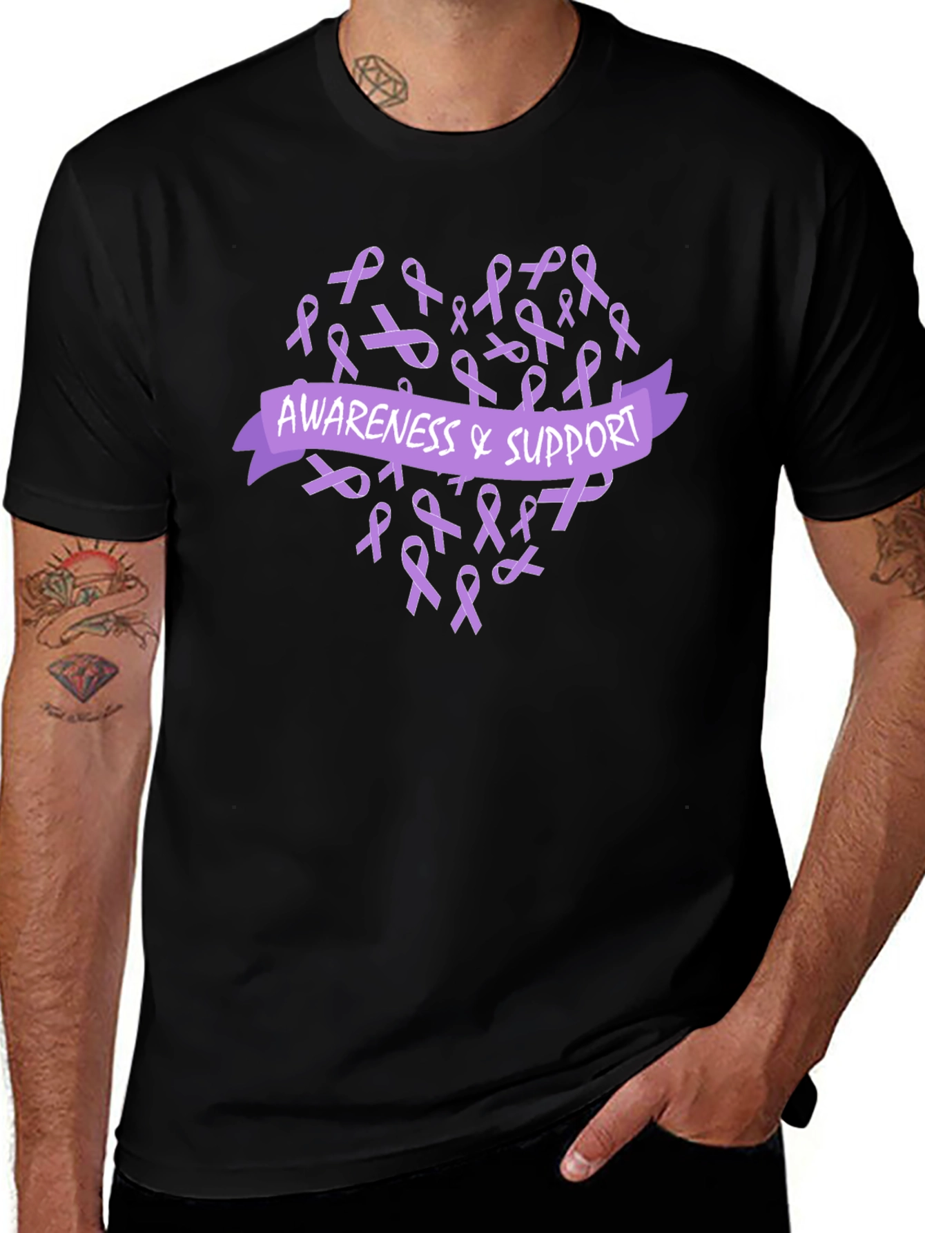 Awareness & Support Ribbon Heart T-Shirt