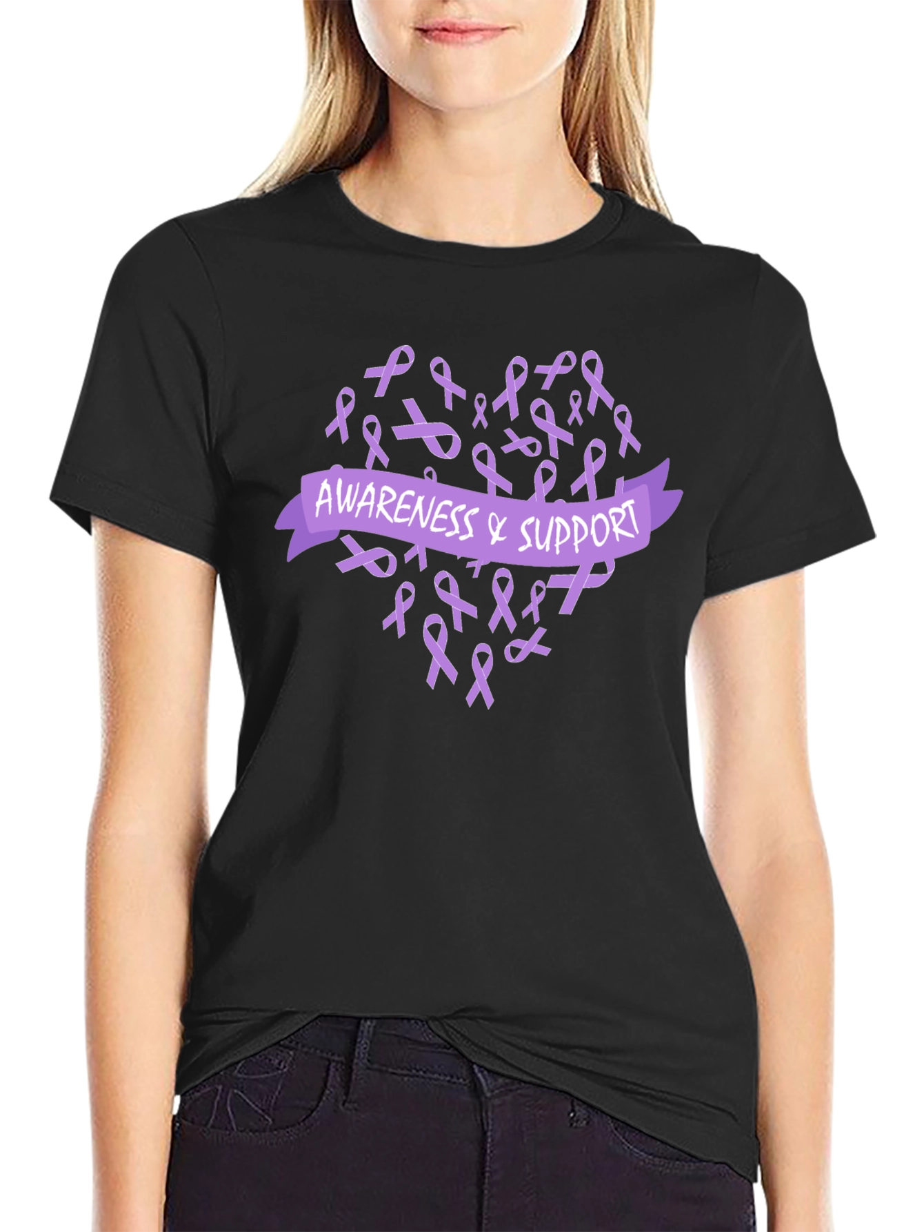 Awareness & Support Ribbon Heart T-Shirt