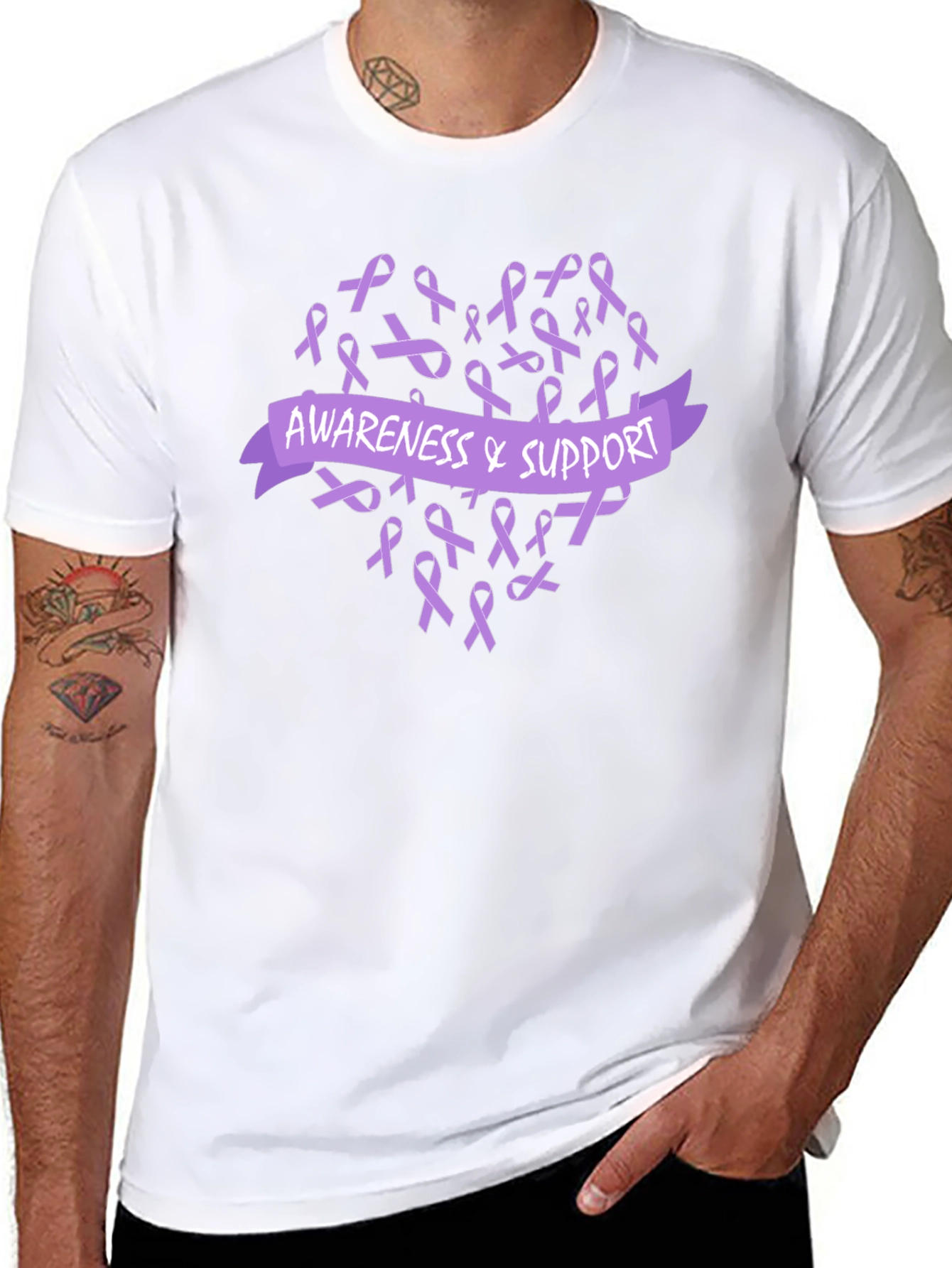 Awareness & Support Ribbon Heart T-Shirt