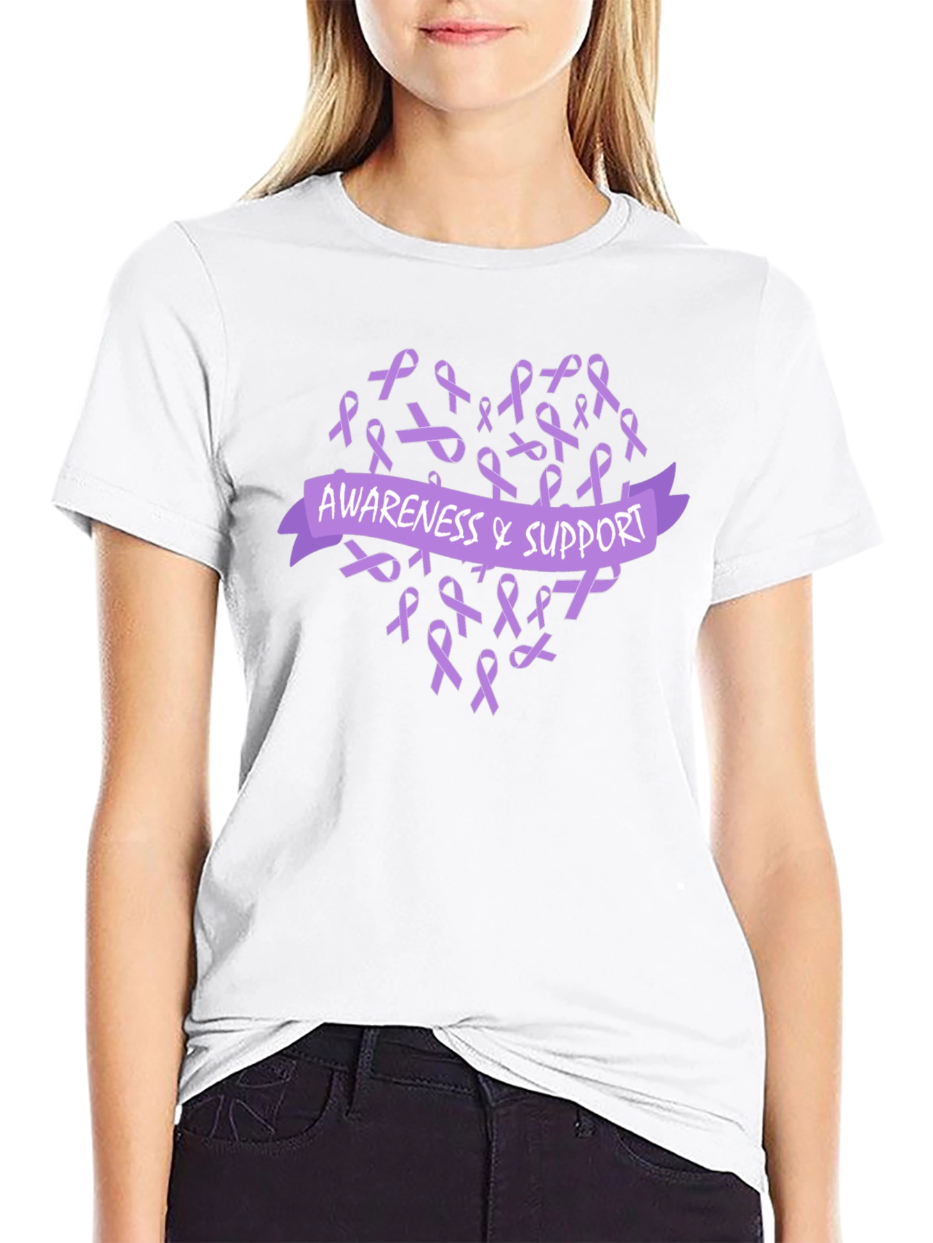 Awareness & Support Ribbon Heart T-Shirt