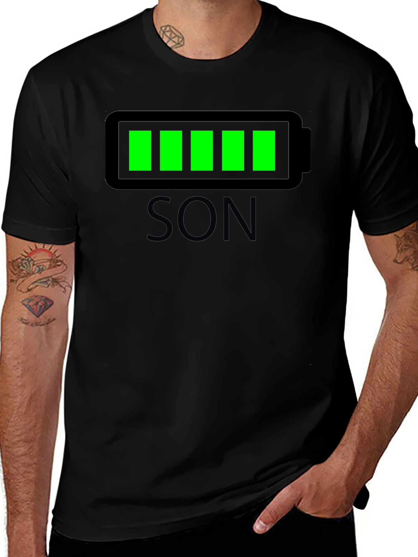 Full Battery Son Black Graphic Tee
