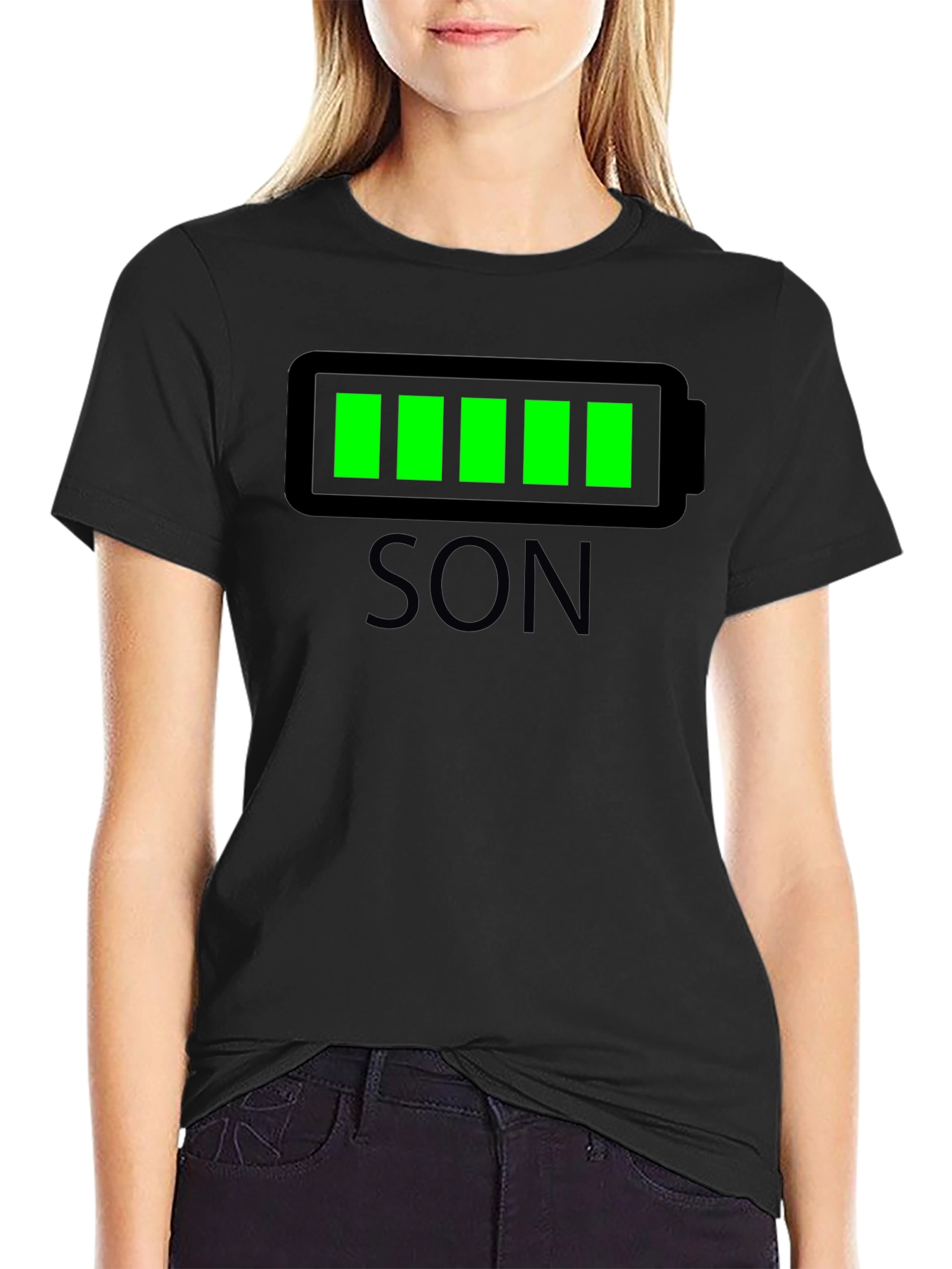 Full Battery Son Black Graphic Tee