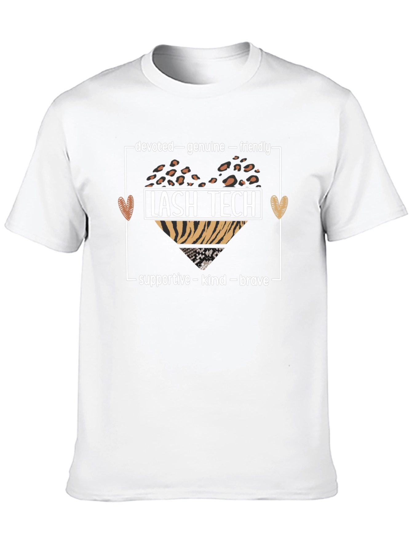 Lash Tech Heart Graphic T-Shirt - Devoted Genuine Friendly