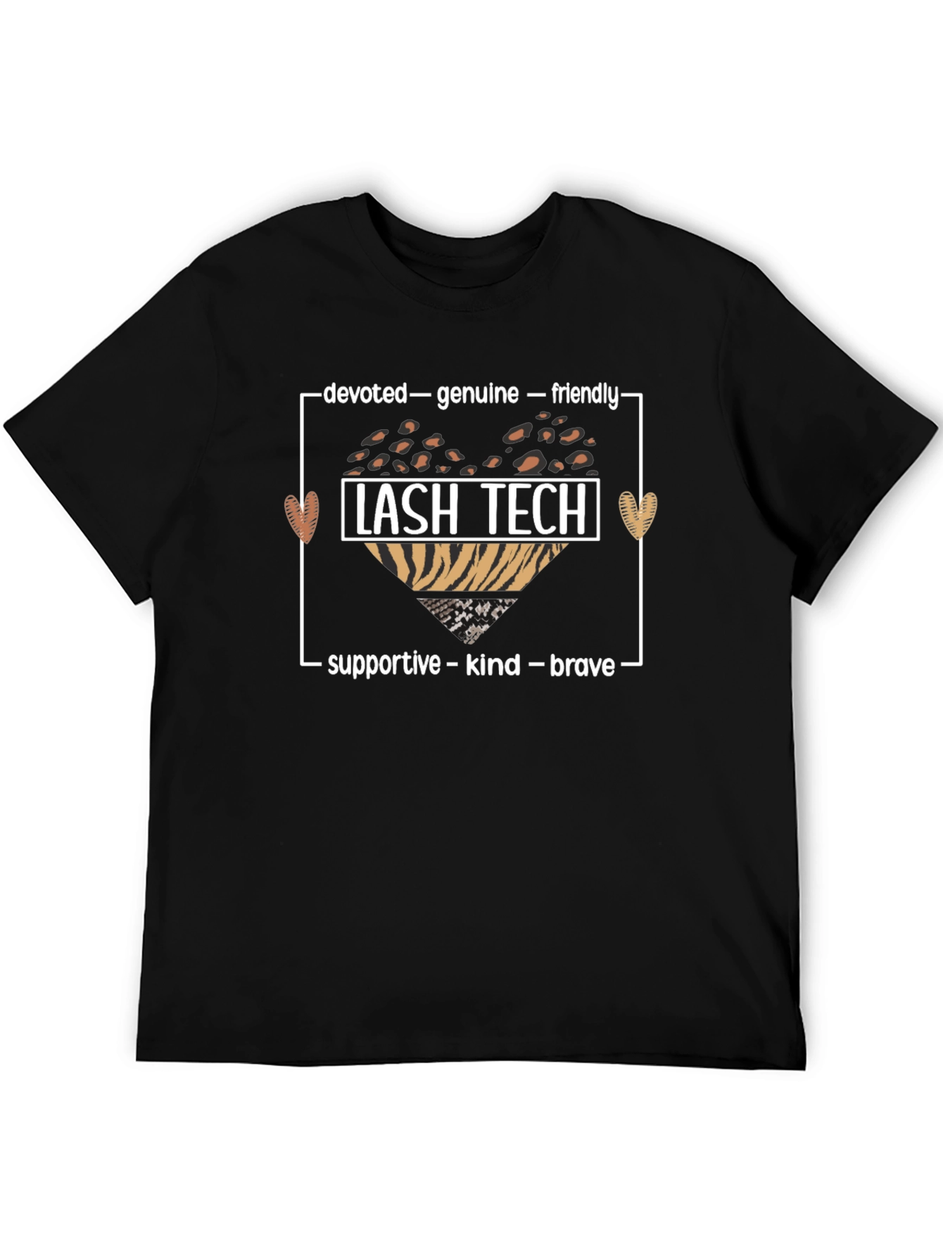 Lash Tech Heart Graphic T-Shirt - Devoted Genuine Friendly
