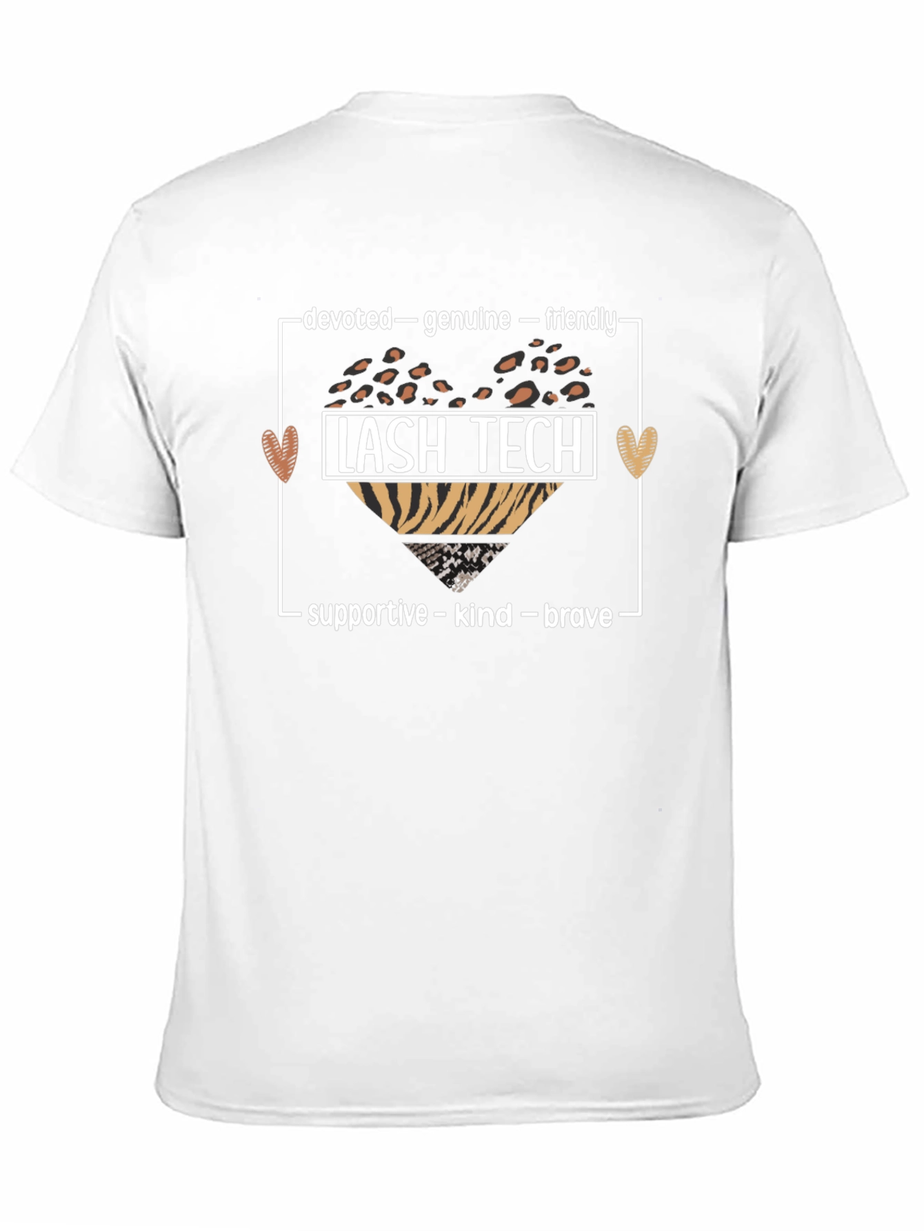 Lash Tech Heart Graphic T-Shirt - Devoted Genuine Friendly