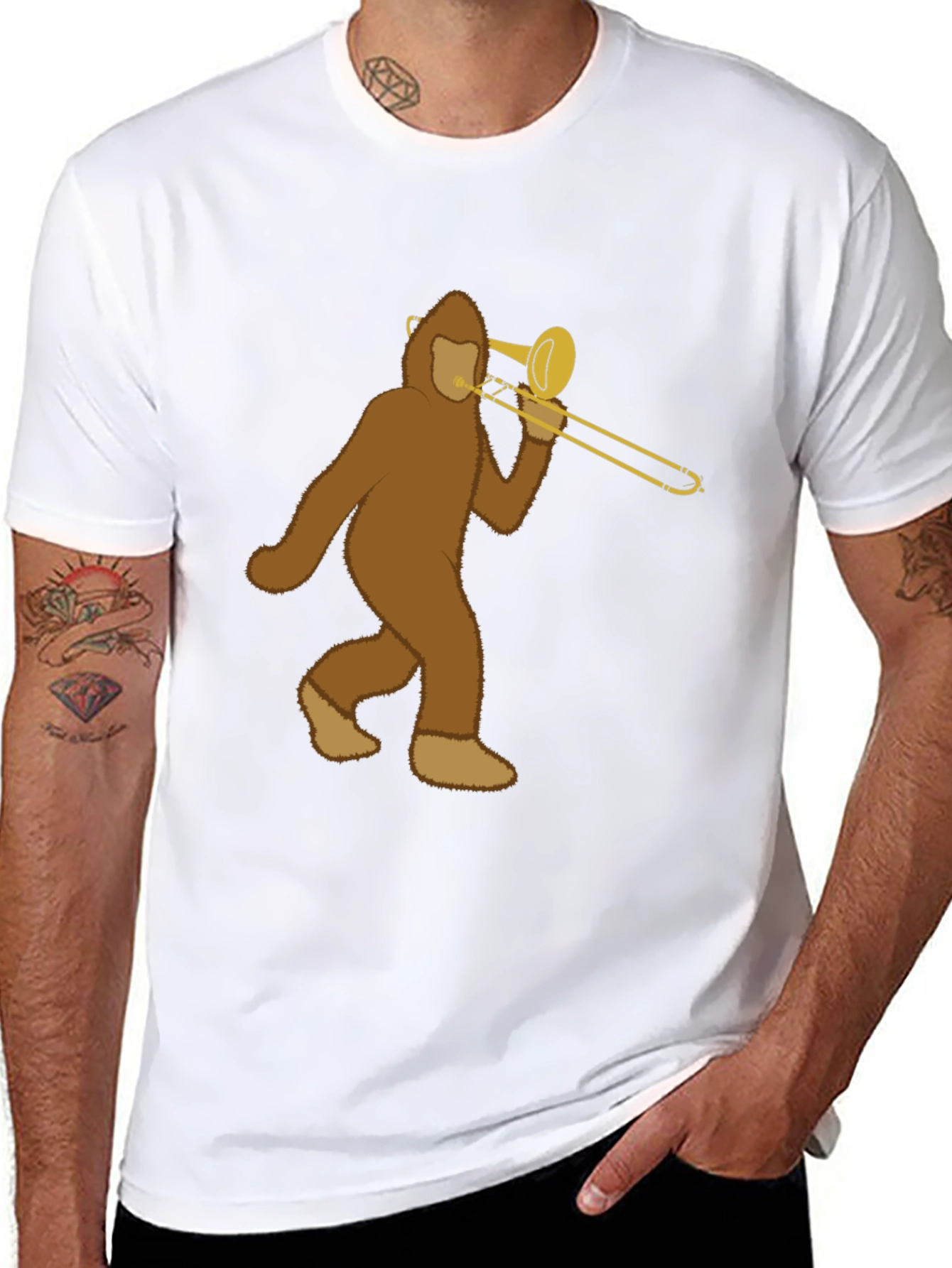 Bigfoot Trombone Player Graphic Tee