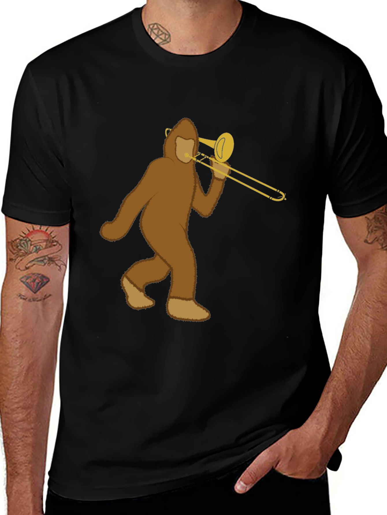 Bigfoot Trombone Player Graphic Tee
