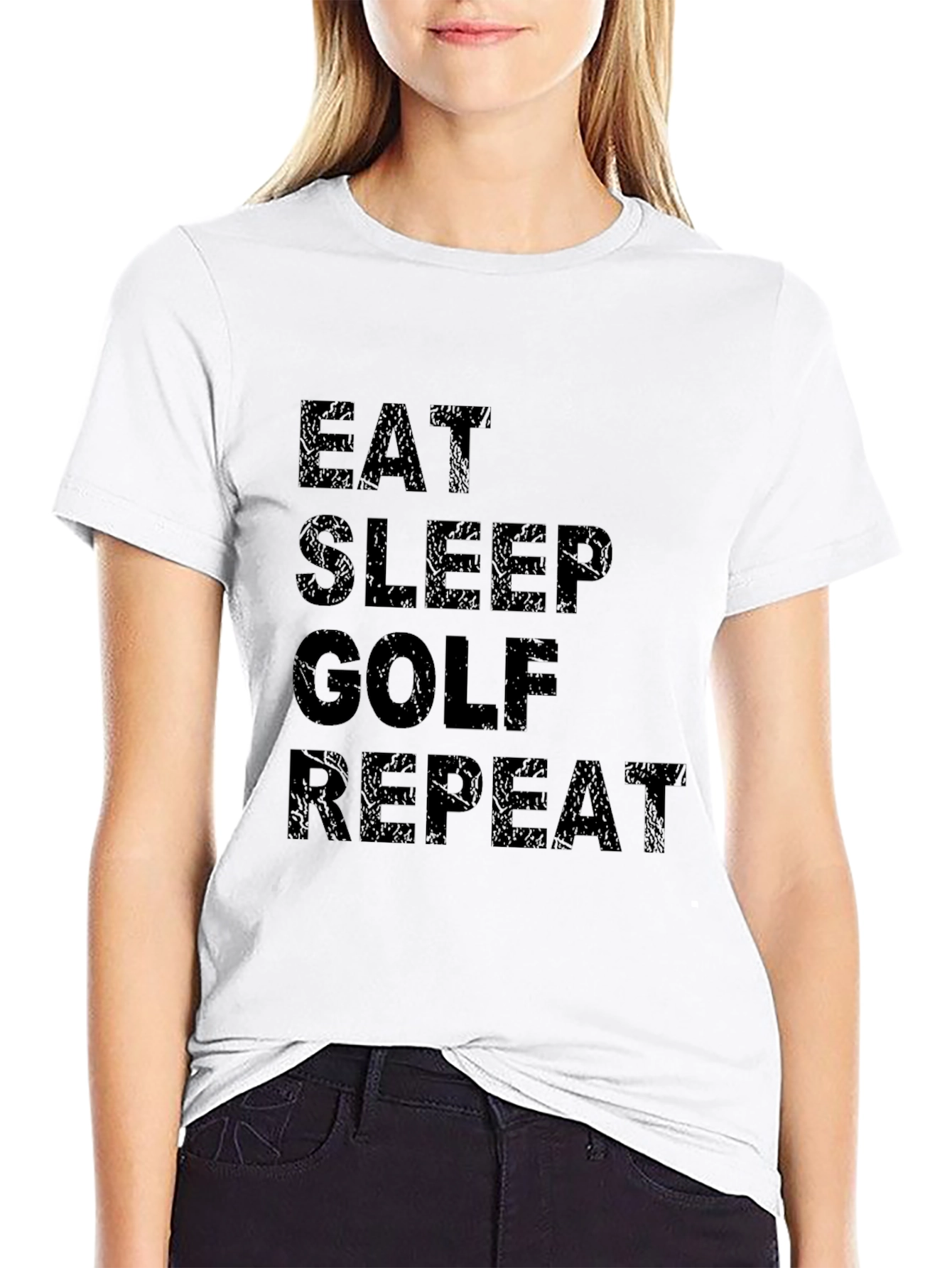 Eat Sleep Golf Repeat Black T-Shirt