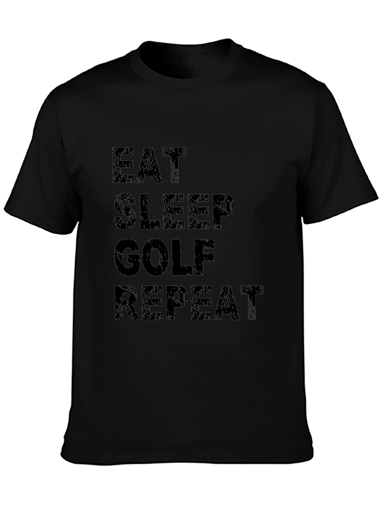 Eat Sleep Golf Repeat Black T-Shirt