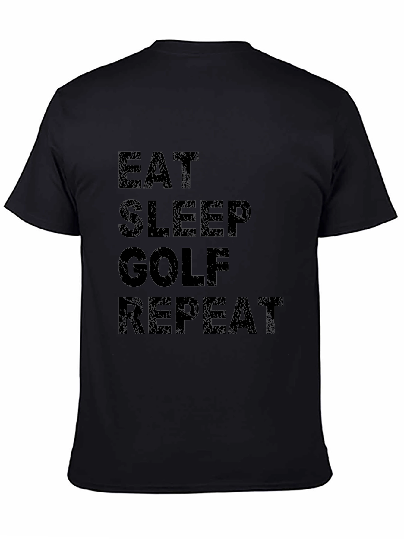 Eat Sleep Golf Repeat Black T-Shirt