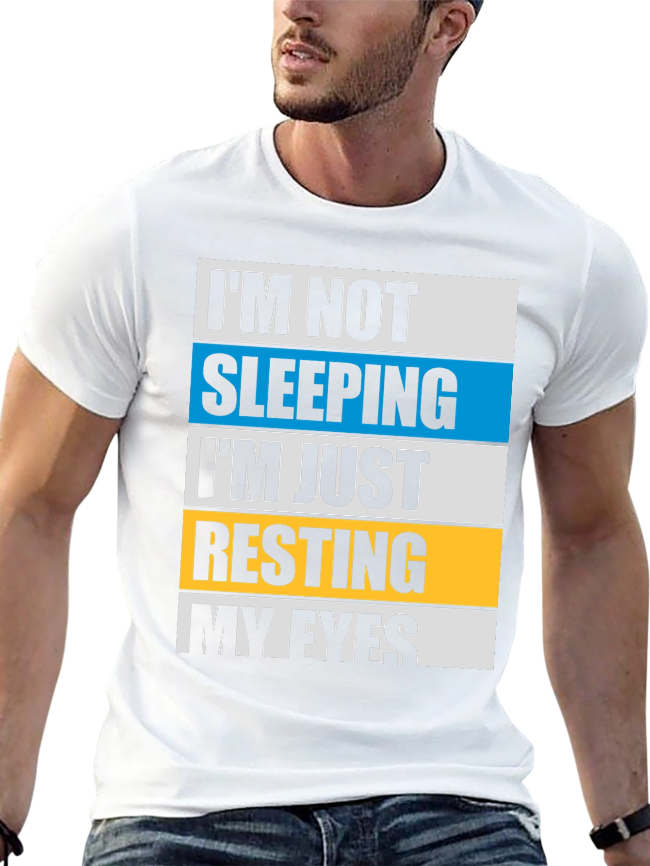 Resting My Eyes Graphic Tee - Funny Sleep Shirt