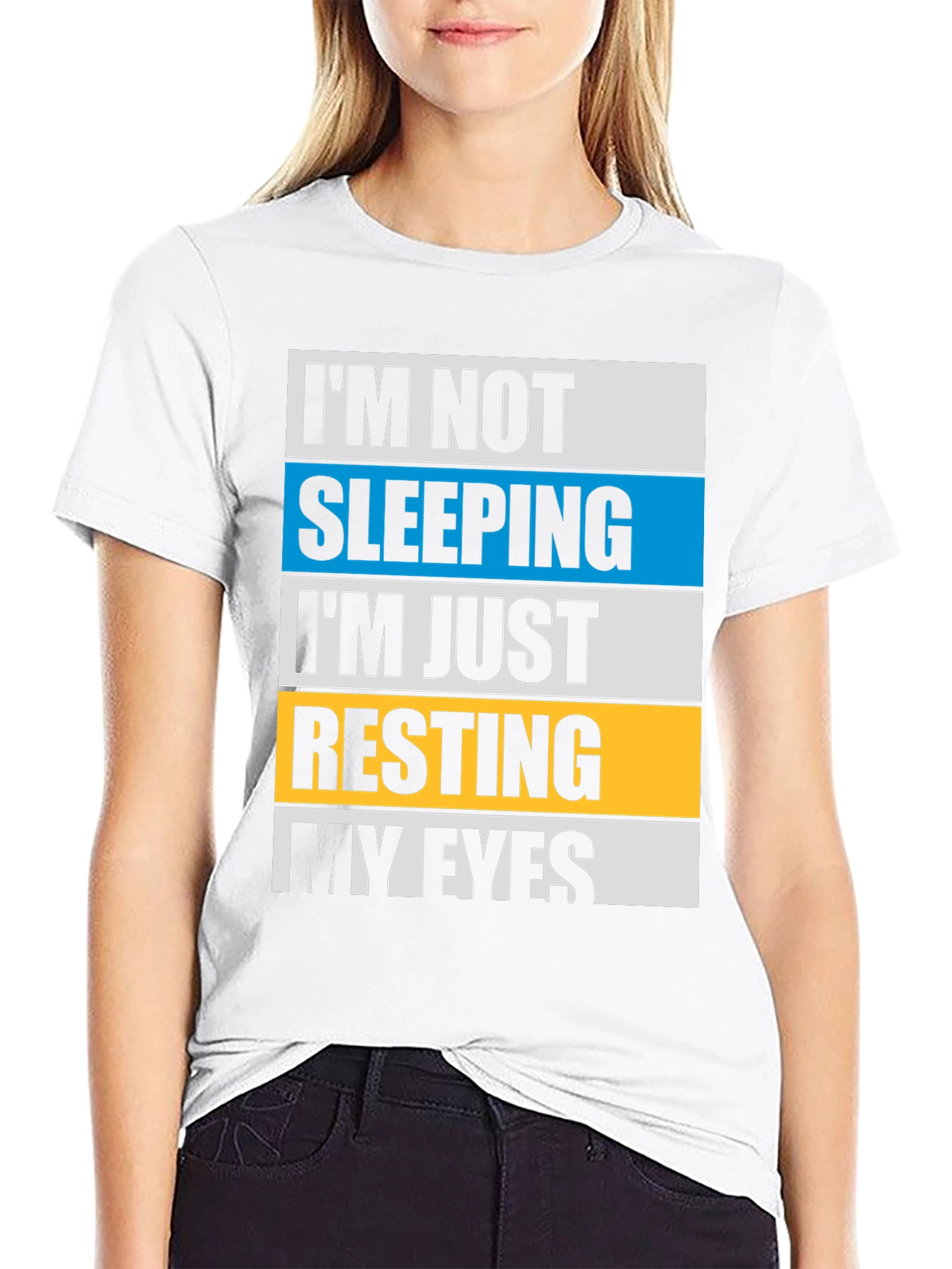 Resting My Eyes Graphic Tee - Funny Sleep Shirt