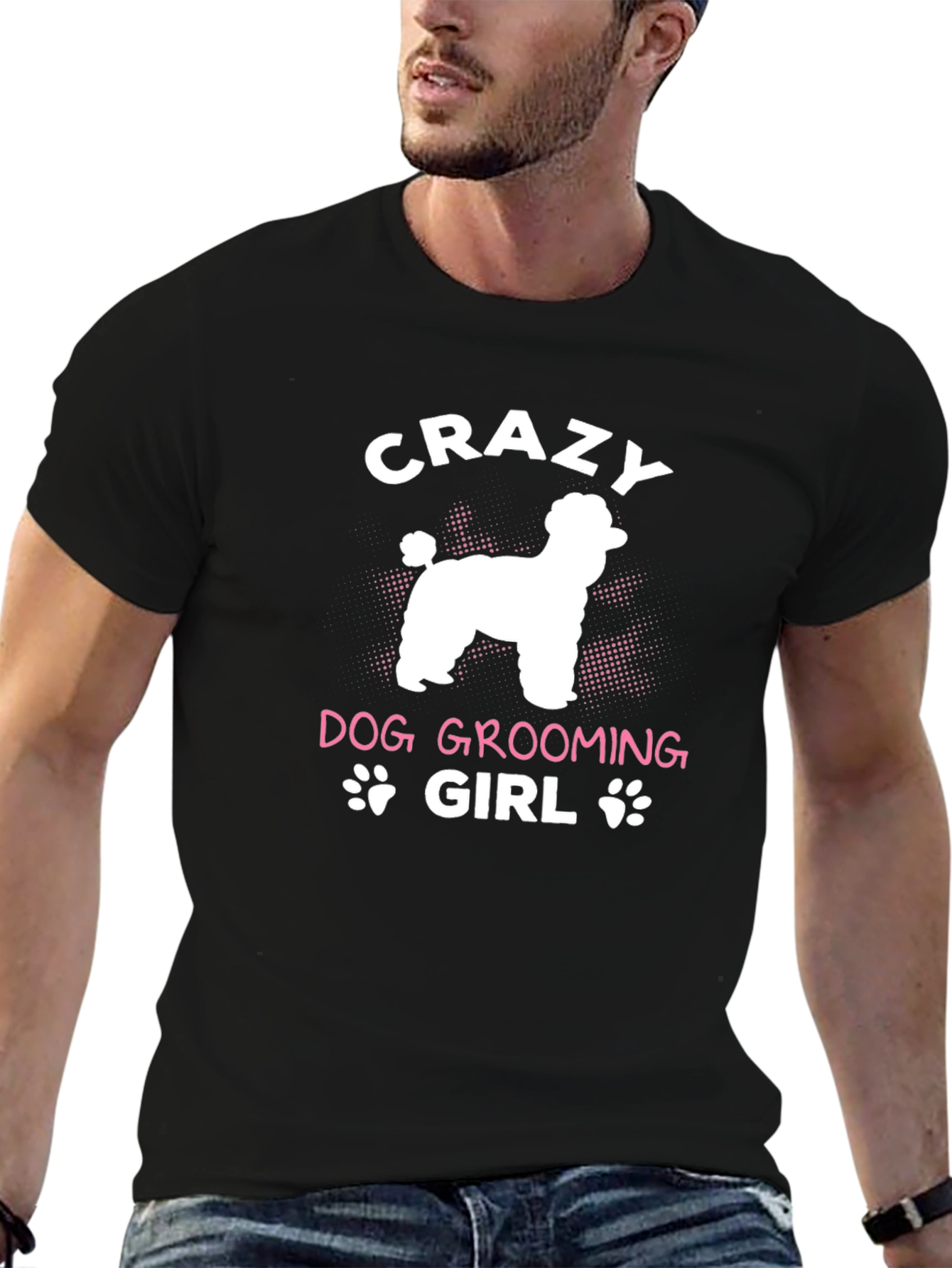 Crazy Dog Grooming Girl Graphic Tee