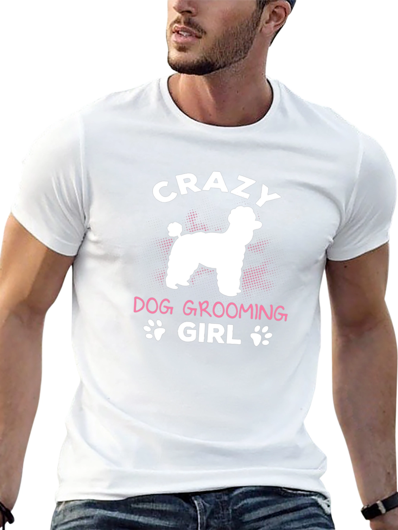 Crazy Dog Grooming Girl Graphic Tee