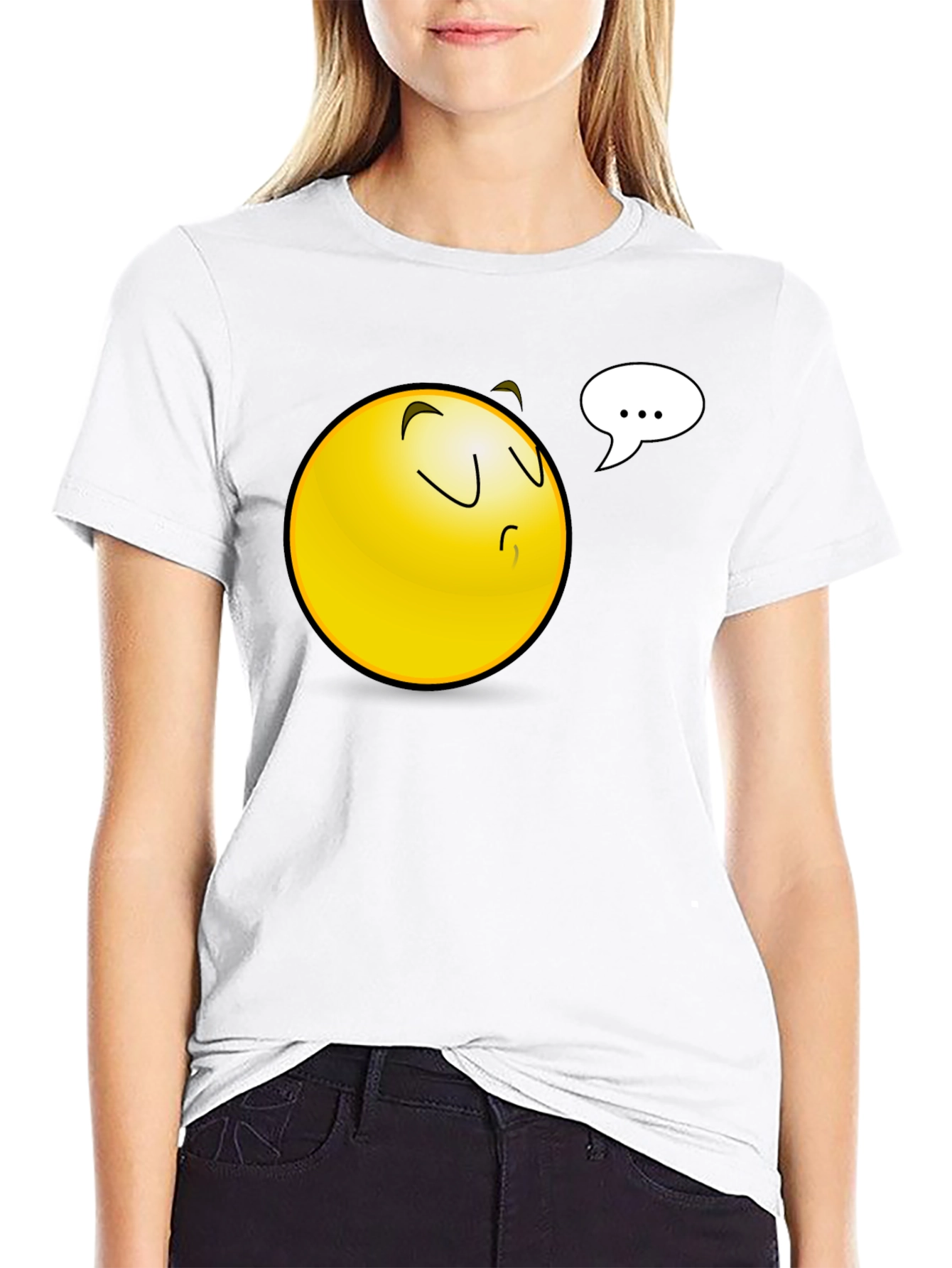Emoji Black T-Shirt - Pondering Thoughts