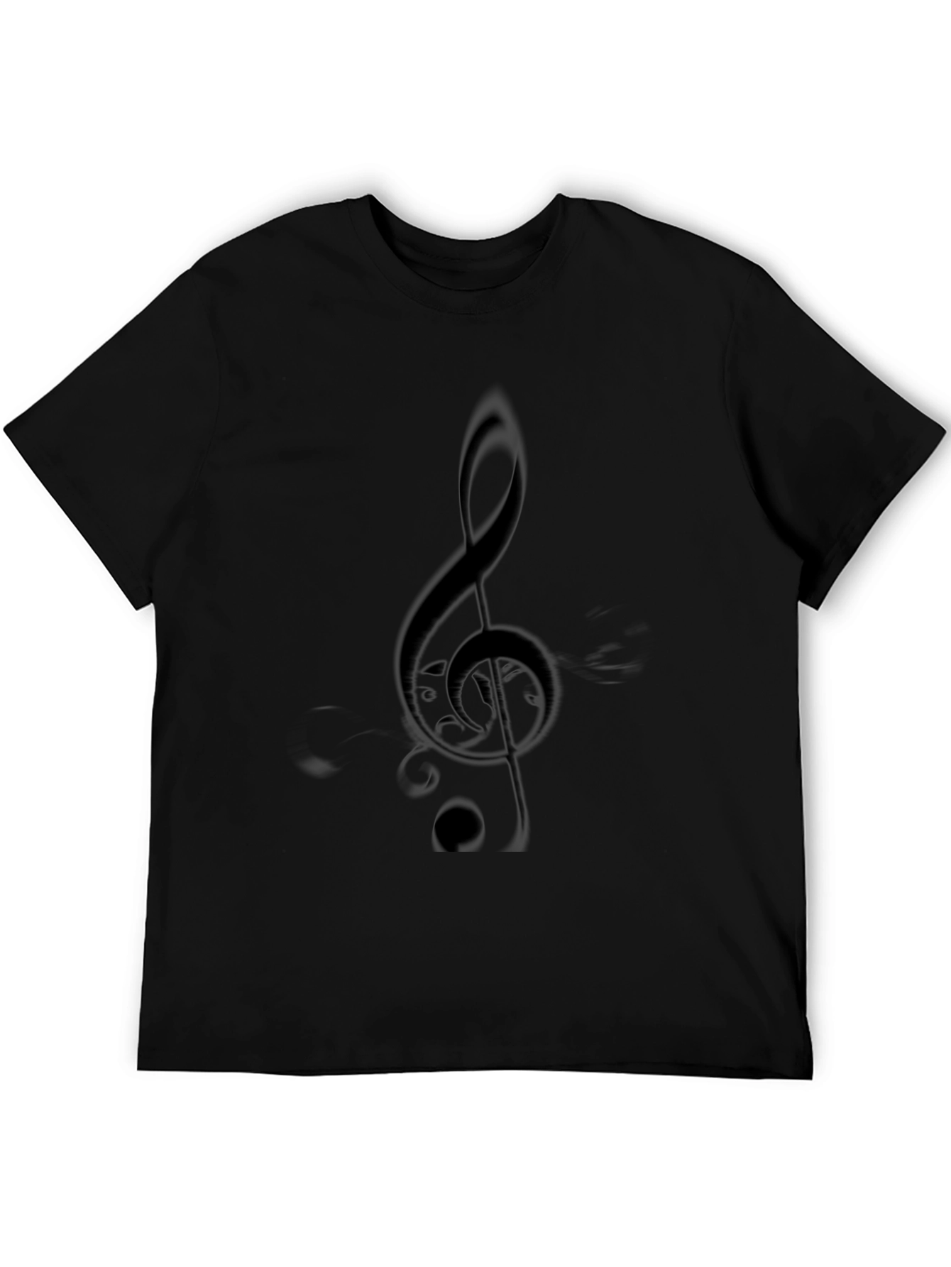 Black Music Note Graphic Tee - Stylish Casual Wear