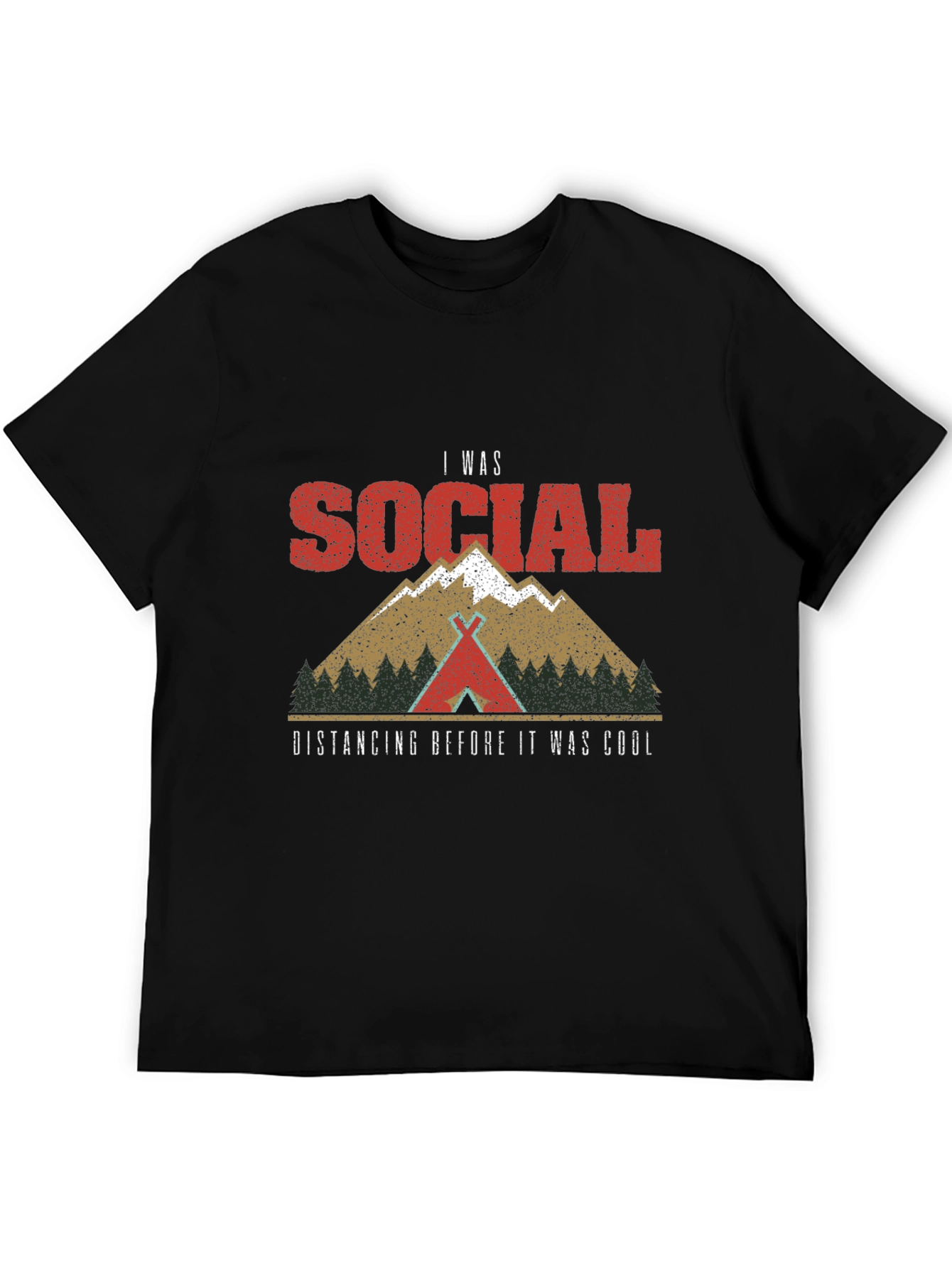 Social Distancing Graphic Tee - Camping Shirt