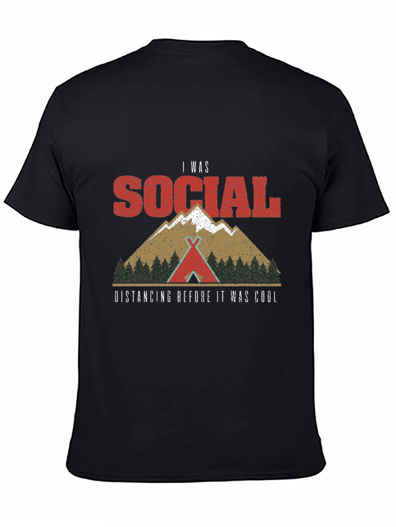 Social Distancing Graphic Tee - Camping Shirt