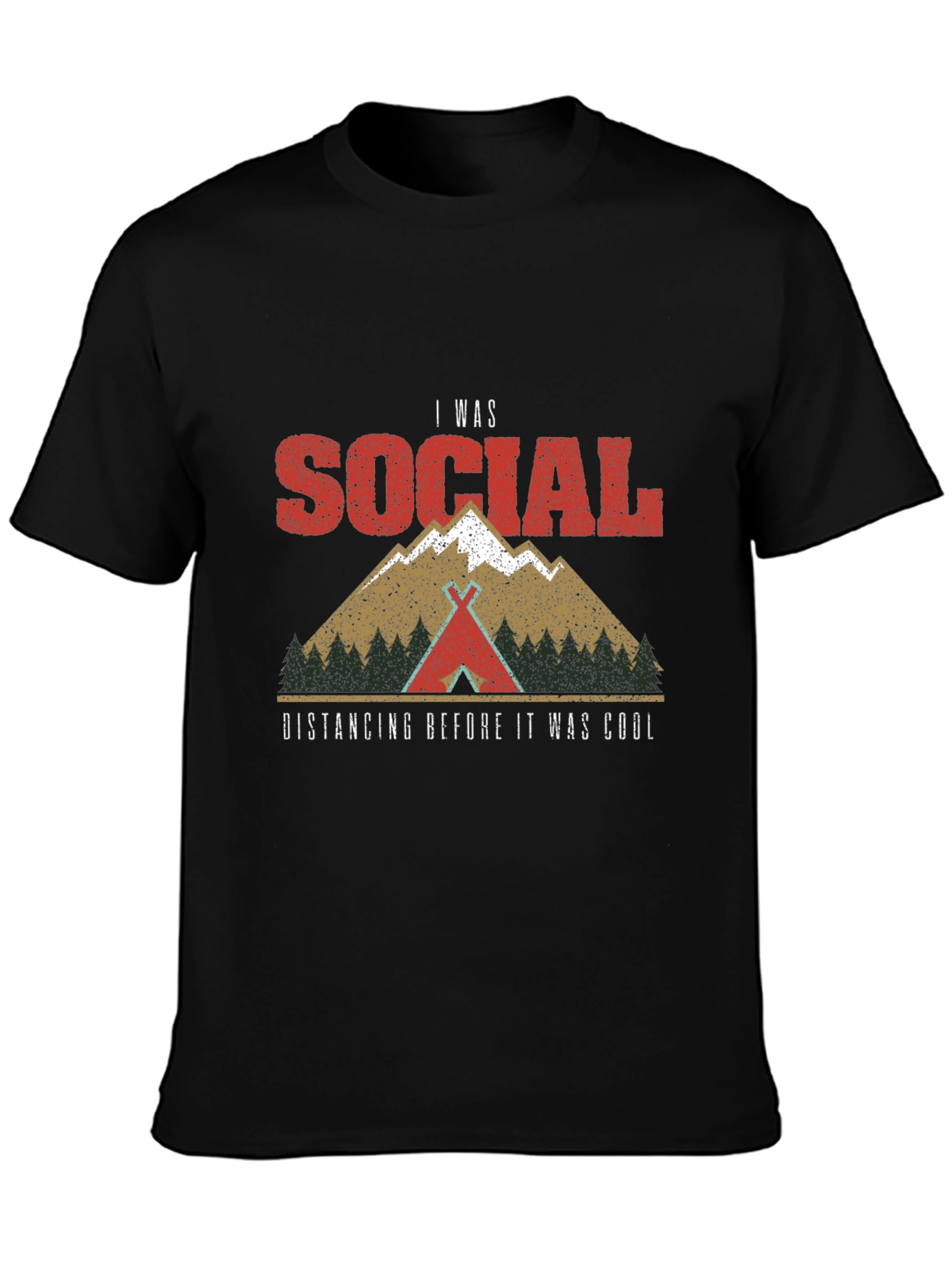 Social Distancing Graphic Tee - Camping Shirt