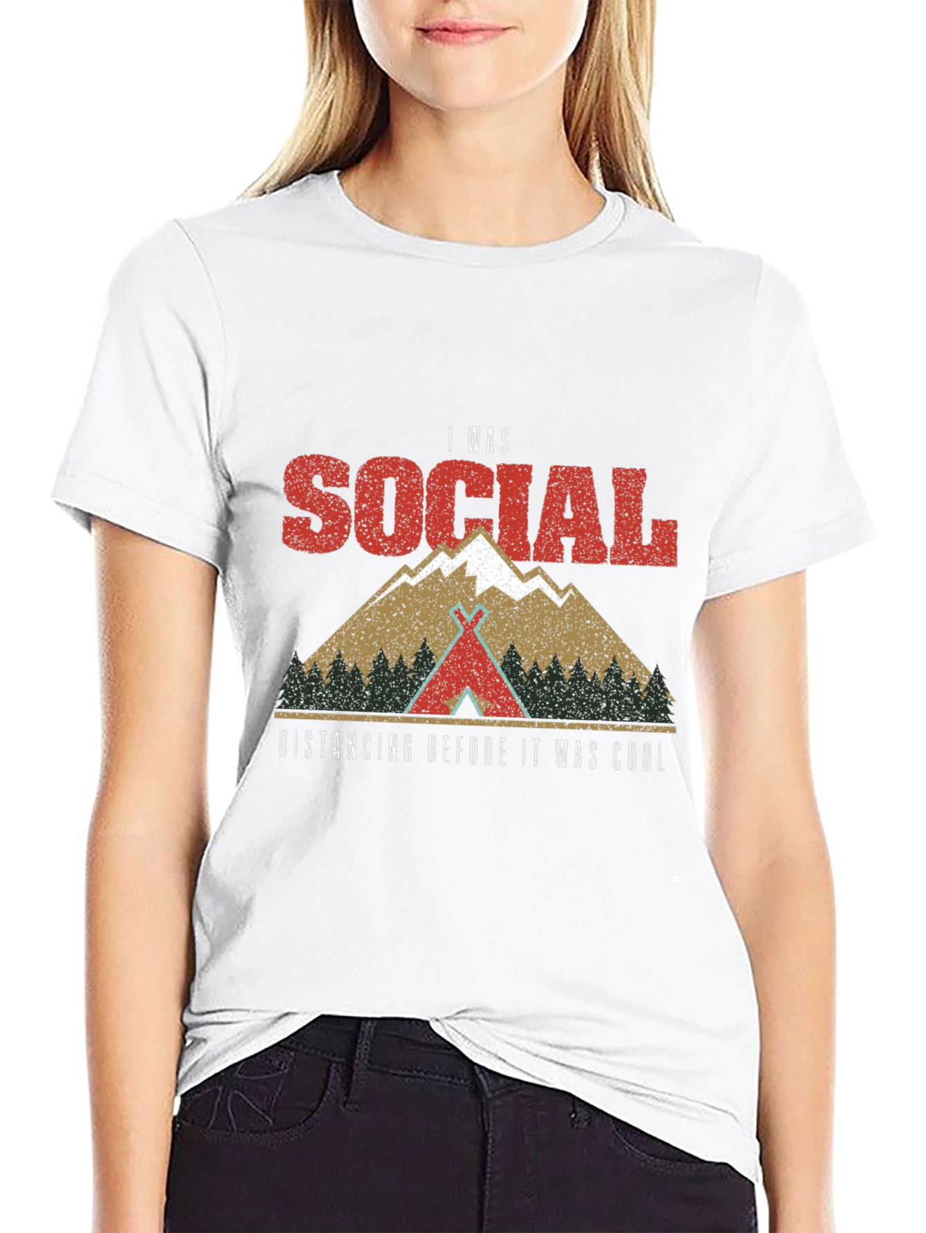 Social Distancing Graphic Tee - Camping Shirt