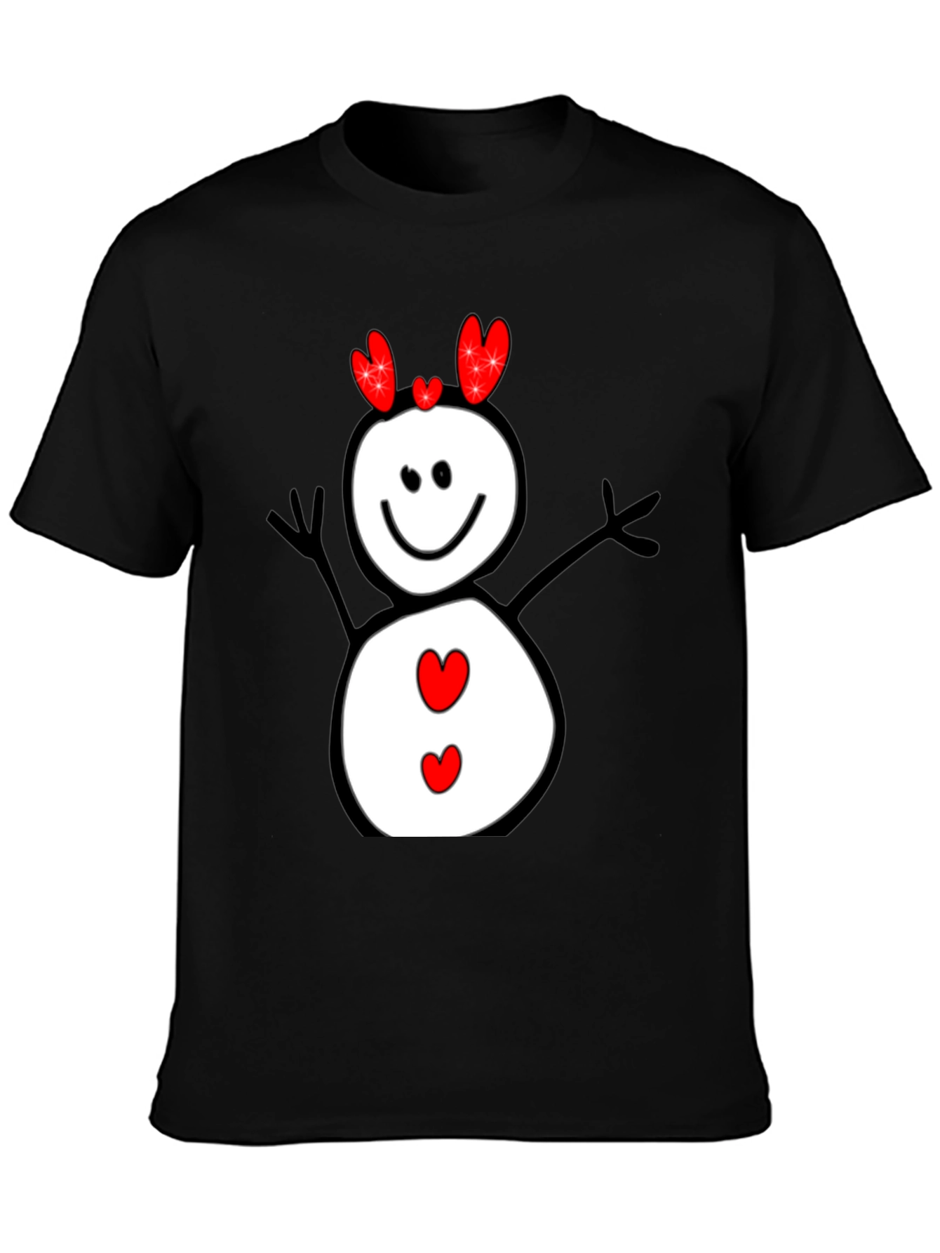 Snowman Heart Valentines T-Shirt