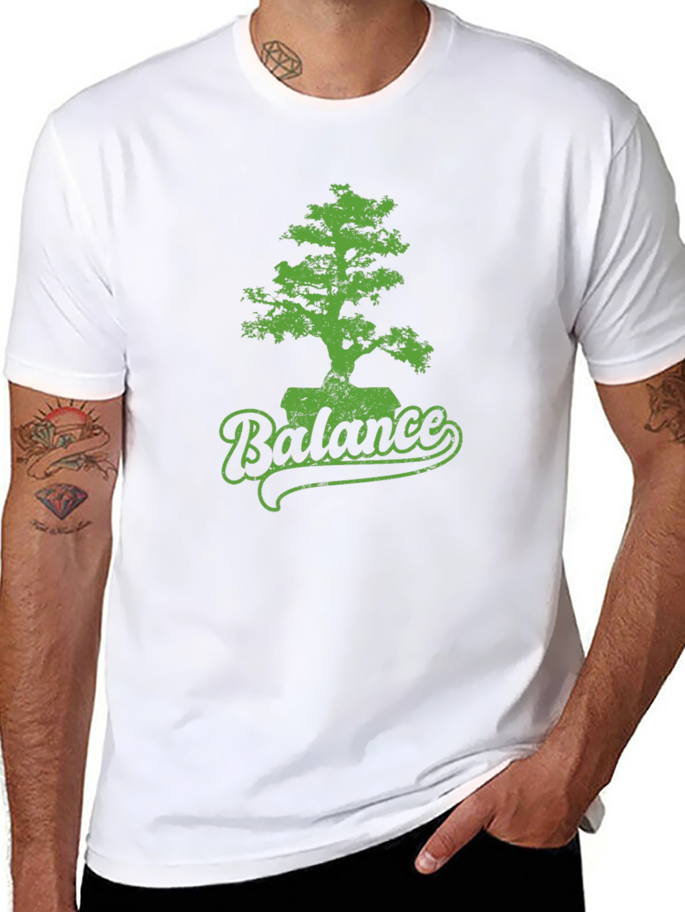 Balance Bonsai Tree Graphic Tee - Black