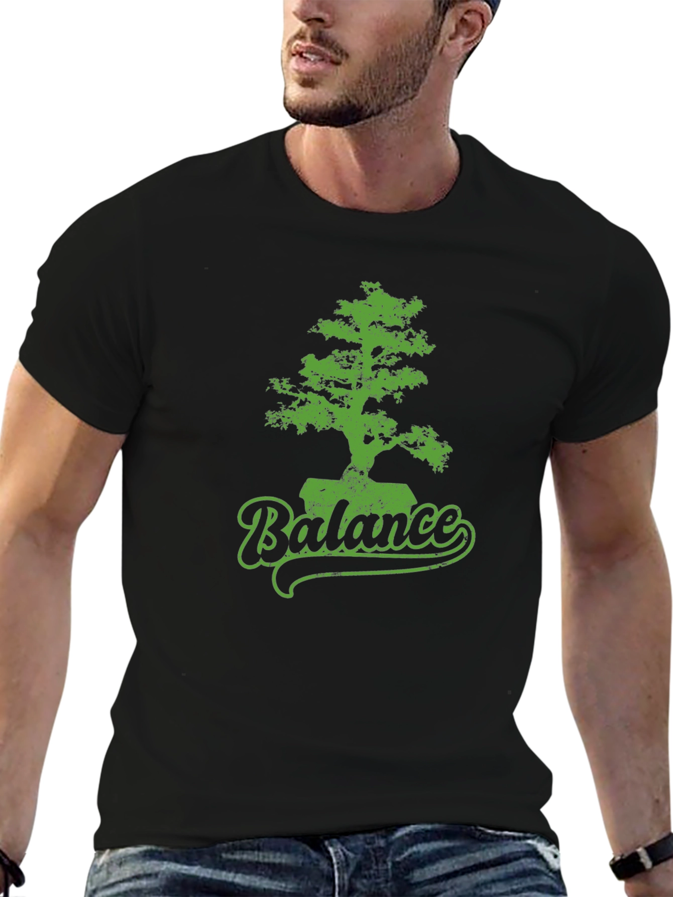 Balance Bonsai Tree Graphic Tee - Black