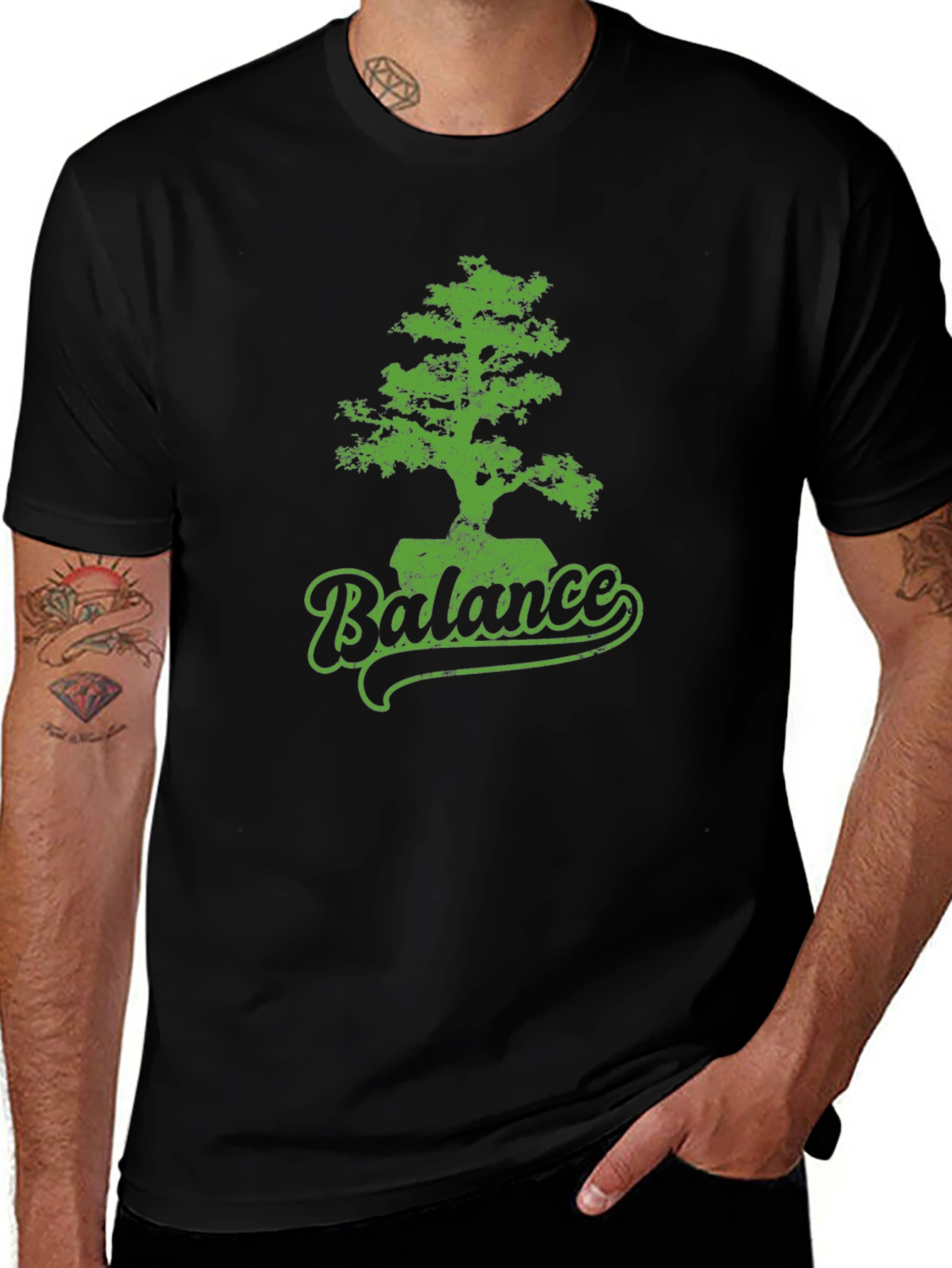 Balance Bonsai Tree Graphic Tee - Black