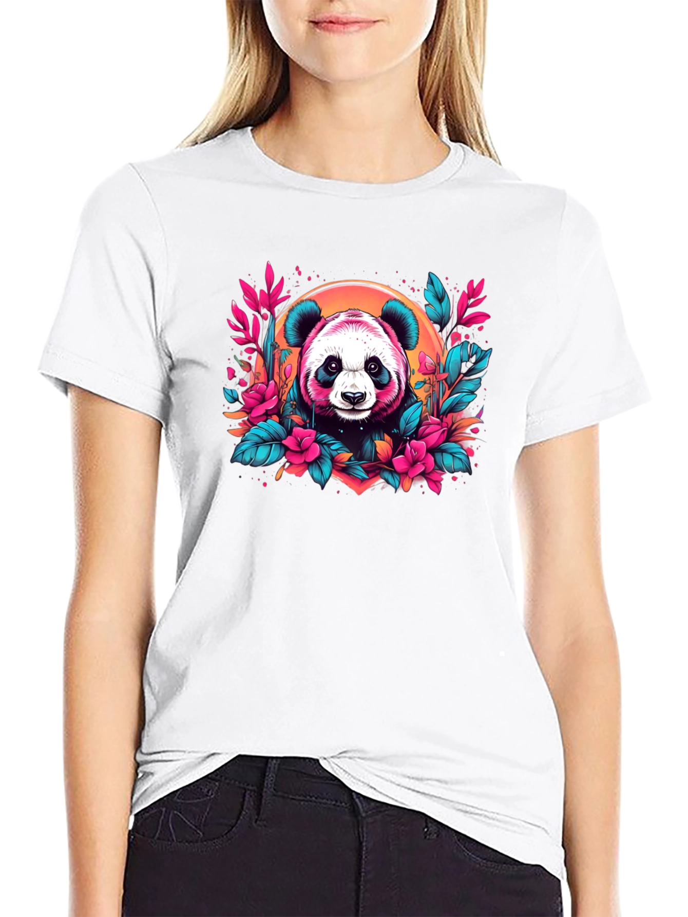 Panda Floral T-Shirt - Unique Graphic Tee