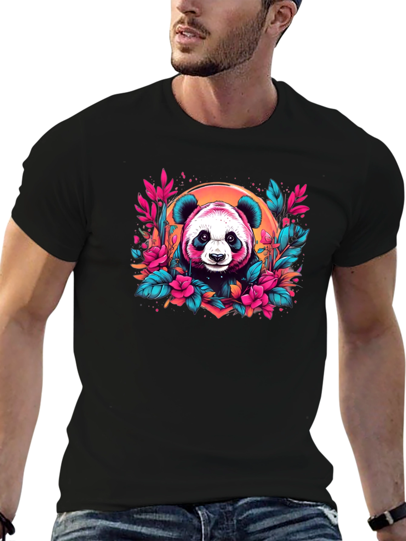 Panda Floral T-Shirt - Unique Graphic Tee