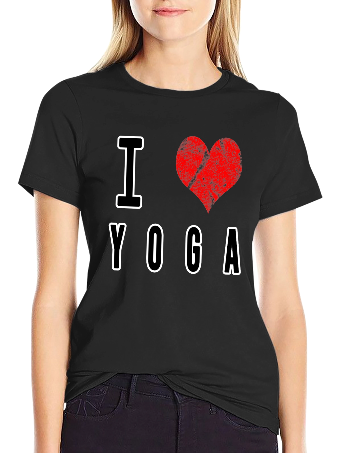 I Heart Yoga Black T-Shirt