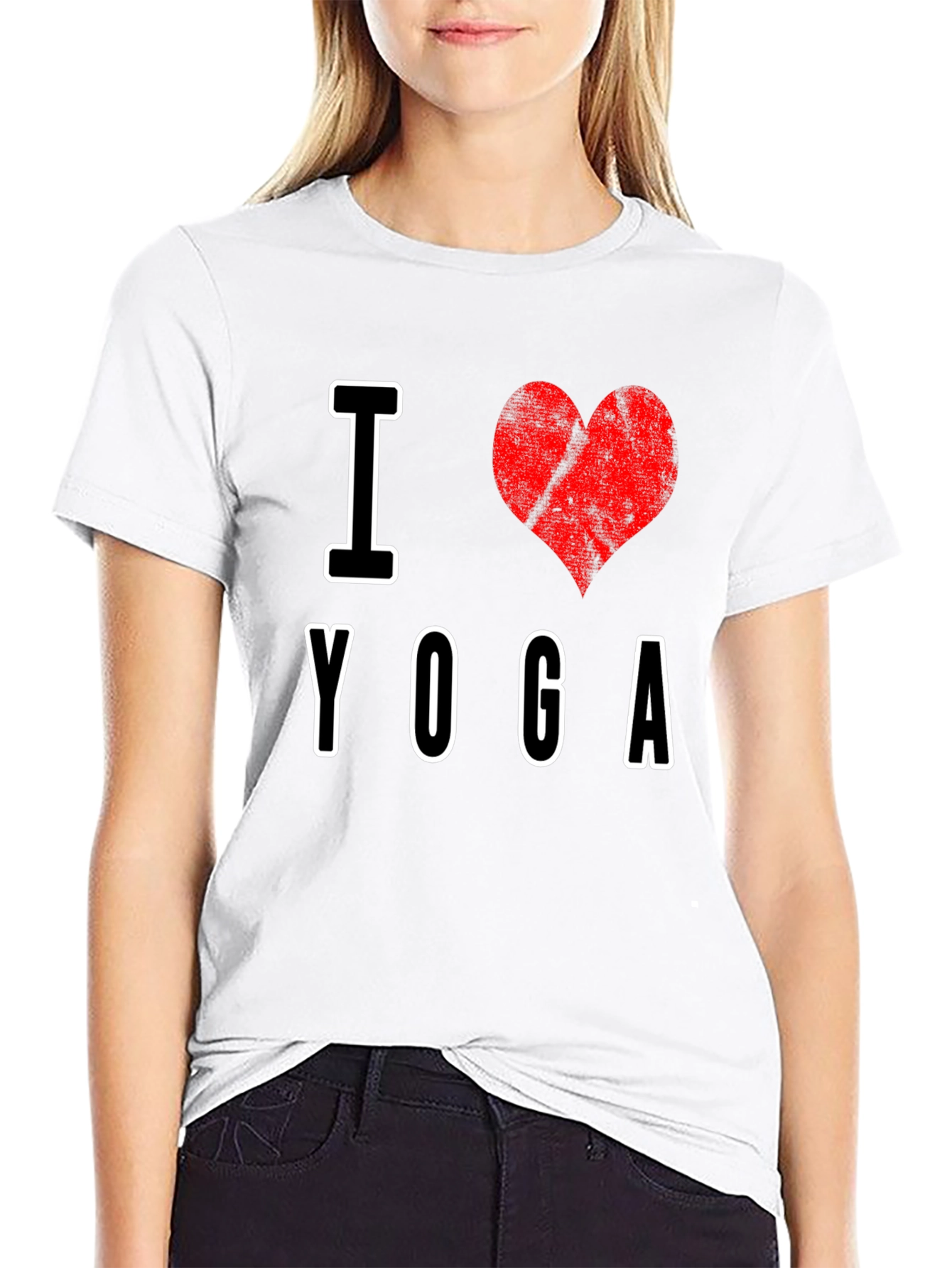 I Heart Yoga Black T-Shirt