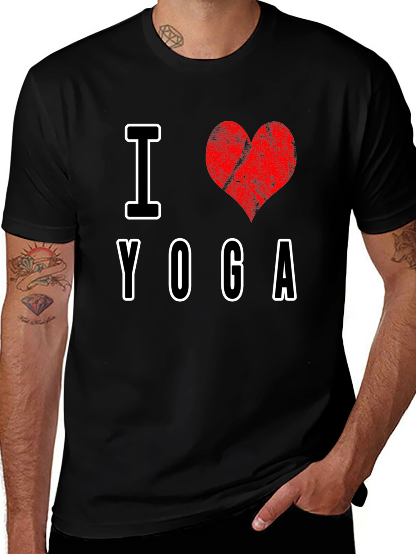 I Heart Yoga Black T-Shirt