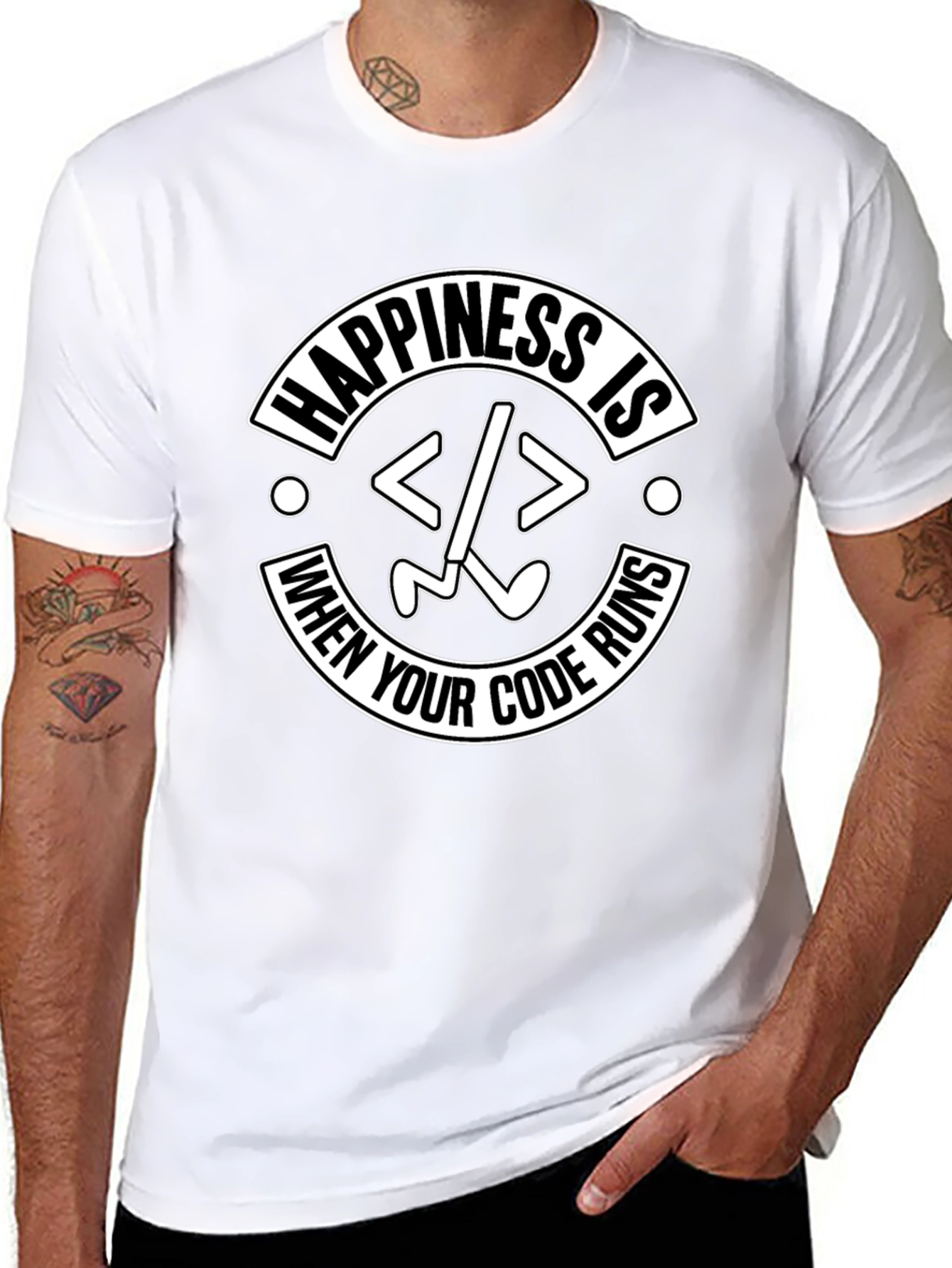 Happiness Is When Your Code Runs Programmer T-Shirt